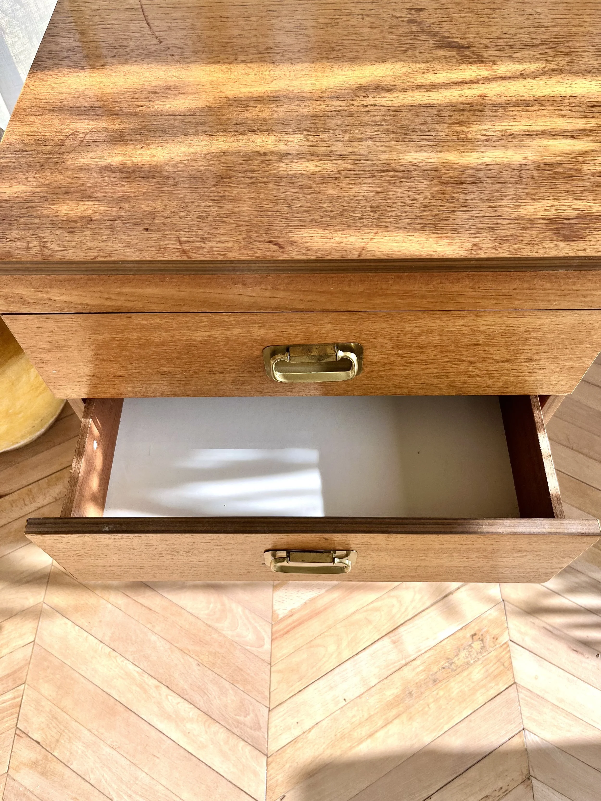 1960s teak veneer dressing table bottom left drawer .jpeg