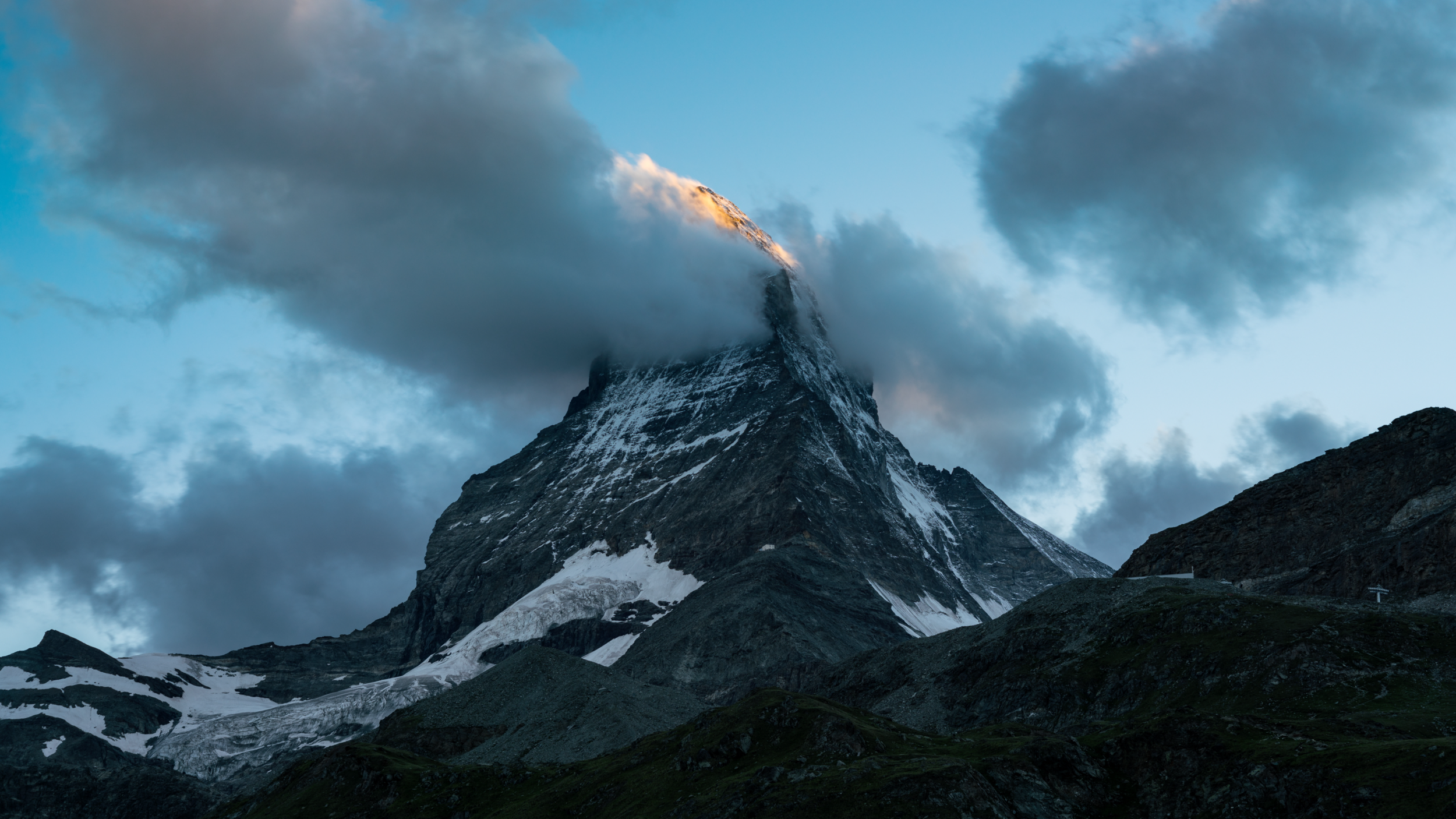 Clouds swirl around the Matterhorn, Switzerland
