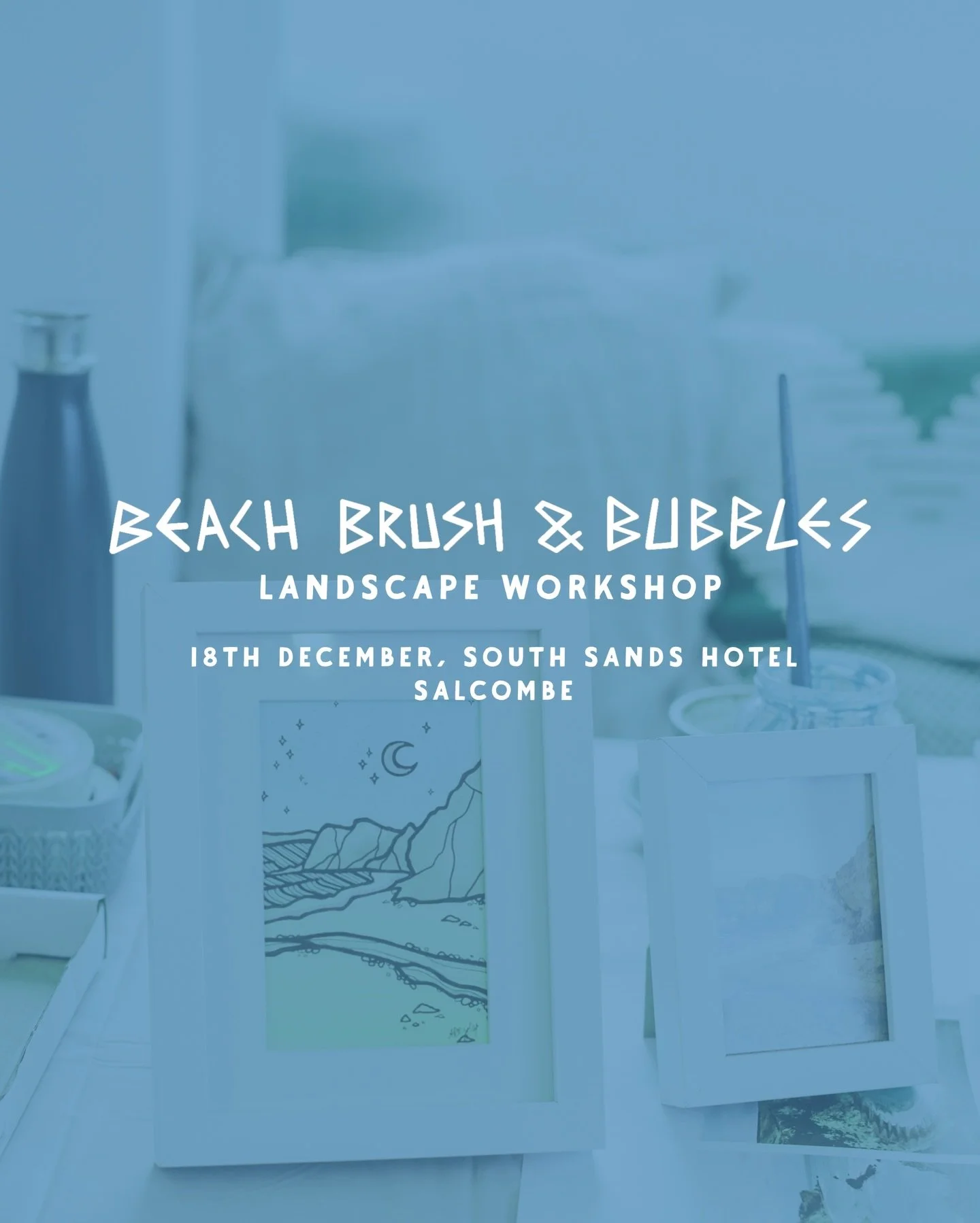 NEW WORKSHOP, NEW DATE 🥂🎨 🌊 

Come and join us on 18th Dec 1800-2100, for our new landscape workshop. Over the space of 3 hours, we&rsquo;ll use multiple methods and mixed media (mostly dye and pen!) to create an abstracted version of your favouri