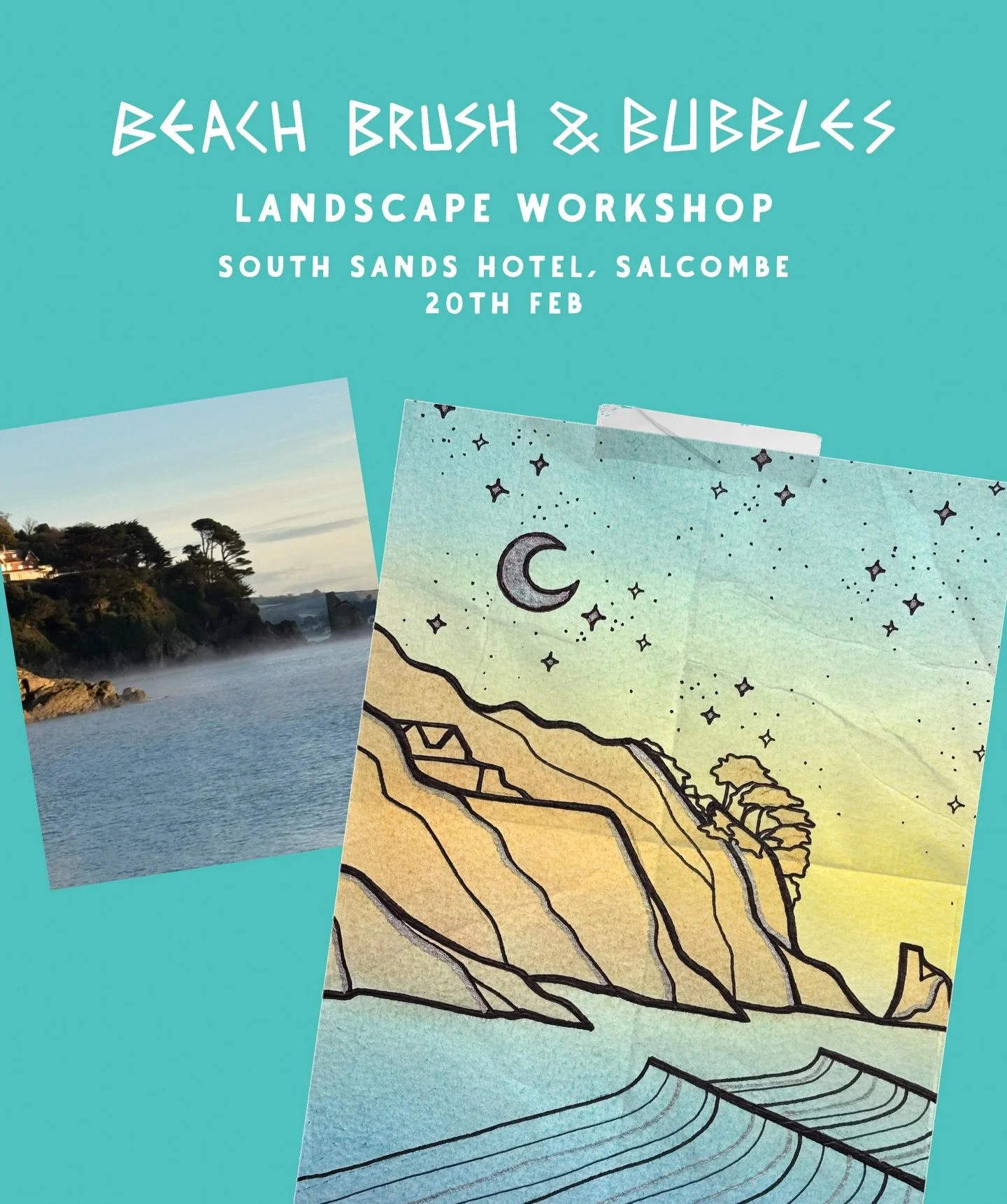 New workshop date ✍️🎨

Join us on Friday 20th February at @southsandshotel_ 

for a relaxed three-hour session where we&rsquo;ll experiment with mixed media (mostly dye and pen) to create an abstracted artwork inspired by South Sands beach. Draw, tr