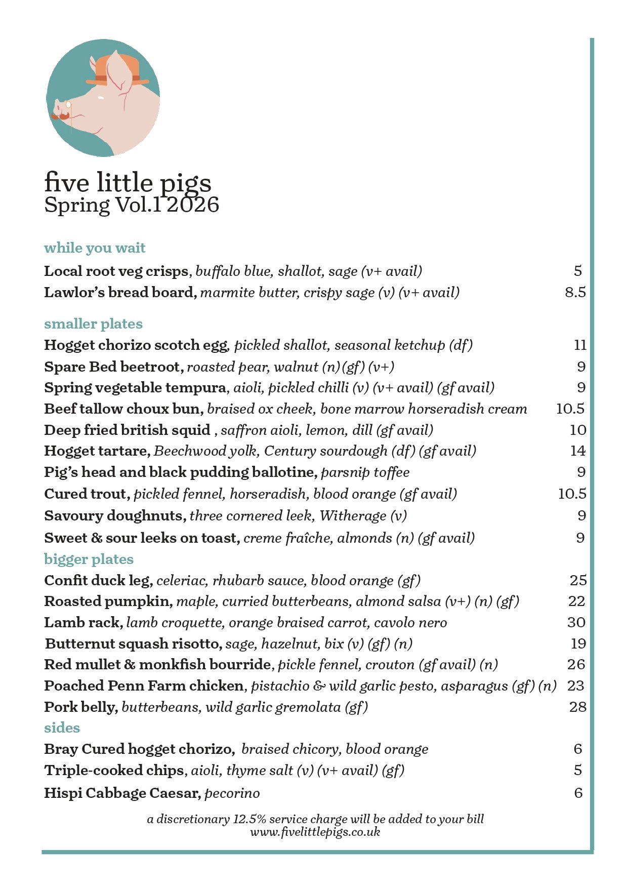 Main Menu Five Little Pigs