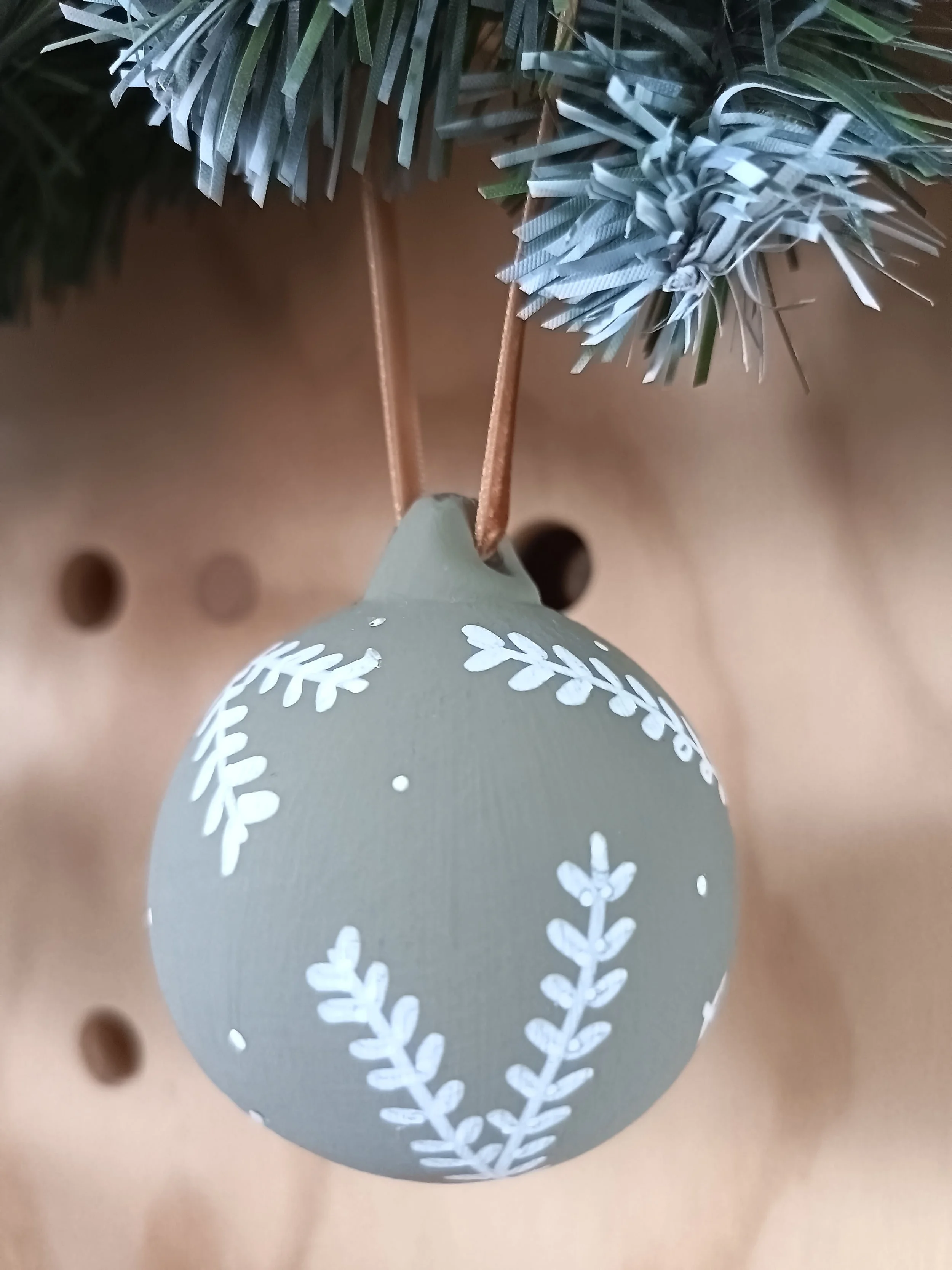 dark sage and white ceramic bauble.jpg