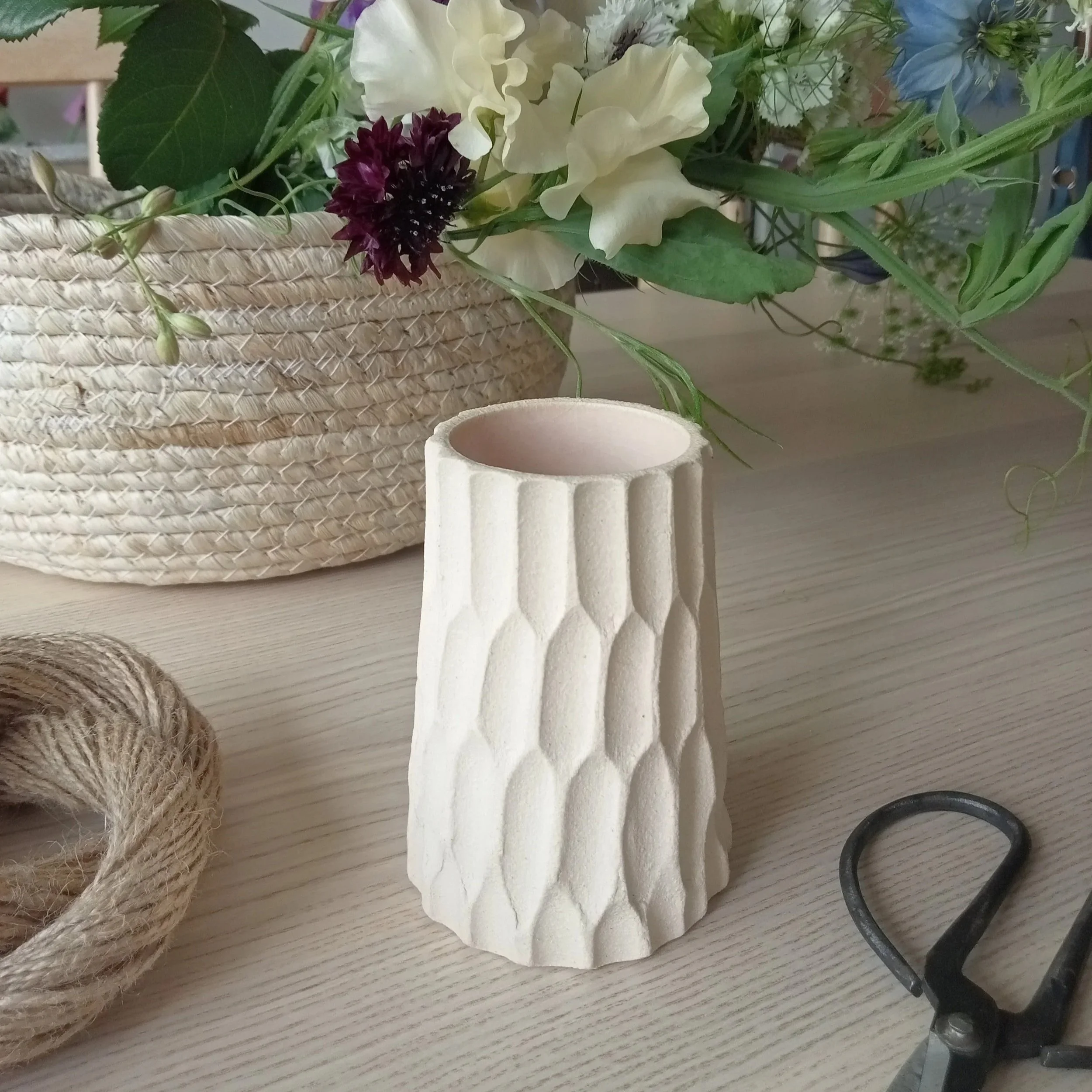 Garden flower arrangement vase