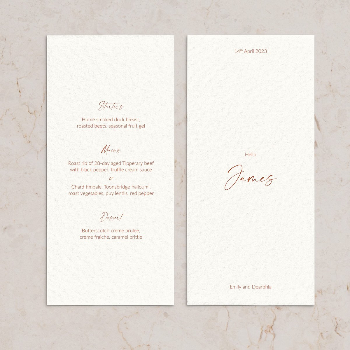 Golden Hour DL Menu Personalised Off White