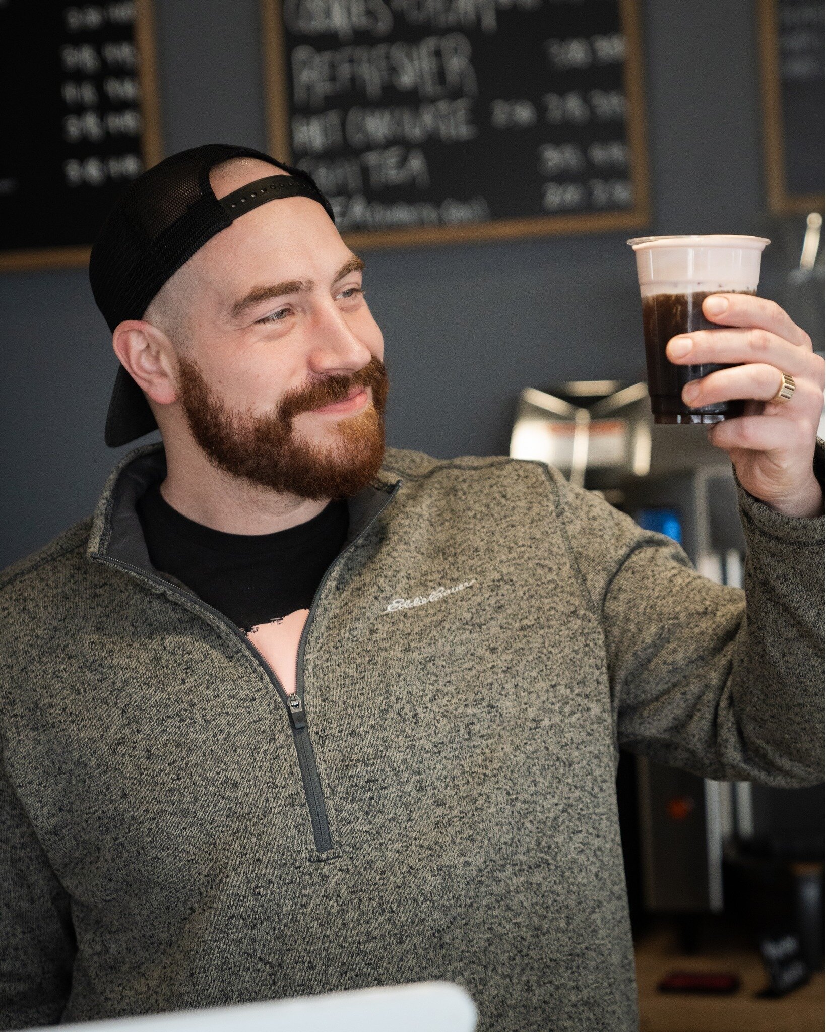 This Valentines find someone that looks at you the way Nick looks at his cold foam!

Spice up your Valentines weekend with a Lavender Vanilla Spice
Cold Foam. ❤

____

&bull;

&bull;

#groundedcoffeeandcrumbs #supportlocalbusiness
#crumbs #pauldingco