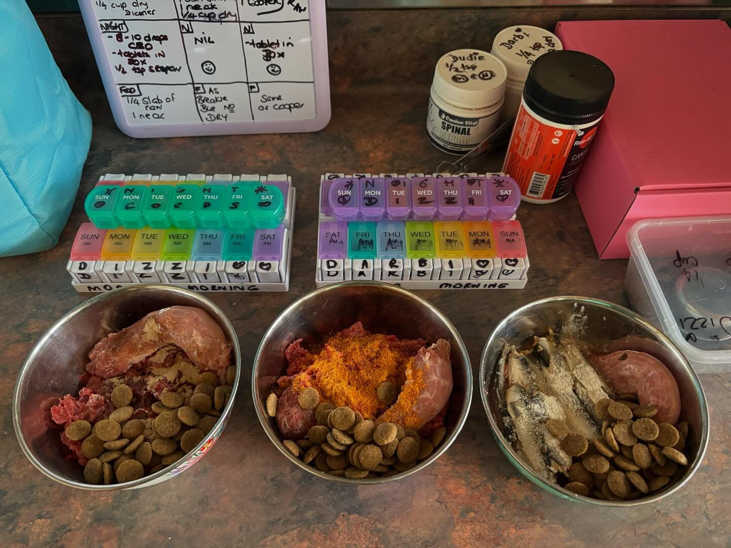 🔵Complicated dinner and meds routine when your dogs come board?? &hellip;.. No problem ! 
🔵 Extra cost for you?? &hellip;.. Nope ! 

We know your dogs are on medication for a reason, so we will administer whatever is needed at no extra cost. As far