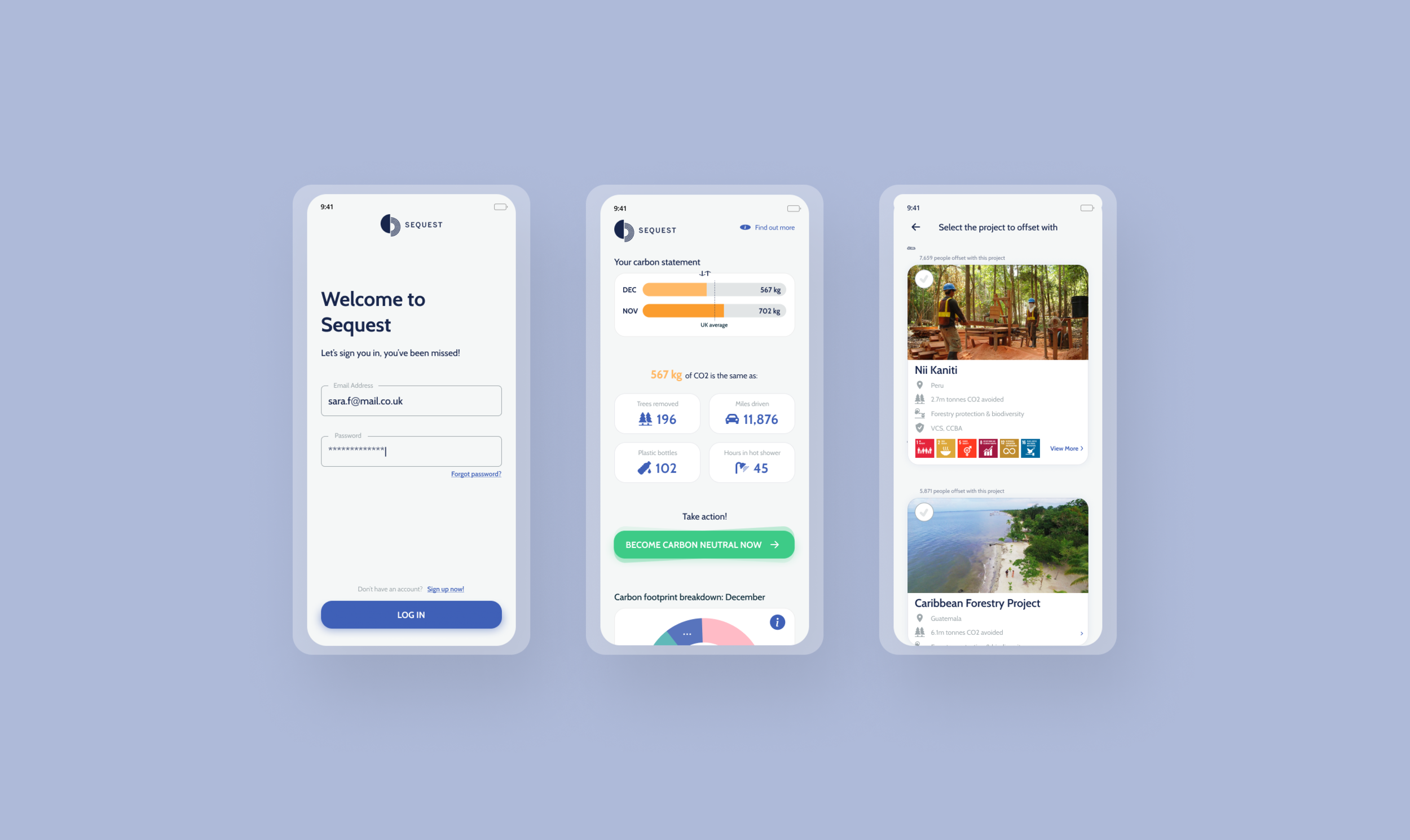 Sequest - B2C Carbon offsetting app — Nico Wiggin