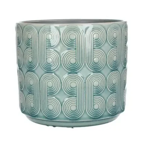 Gisela Graham Retro Circles Pot green.jpg