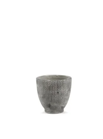 Flower pot Grey rustic 14cm