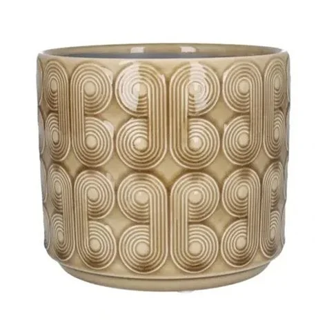 Gisela Graham Retro Circles Pot mustard.jpg