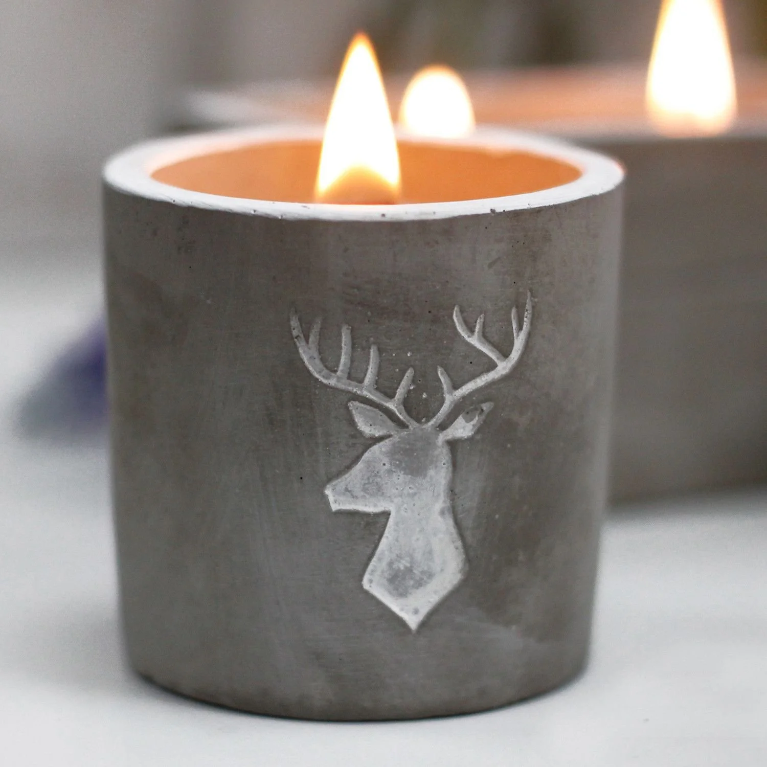 Concrete Wooden Wick Candles Whiskey.webp