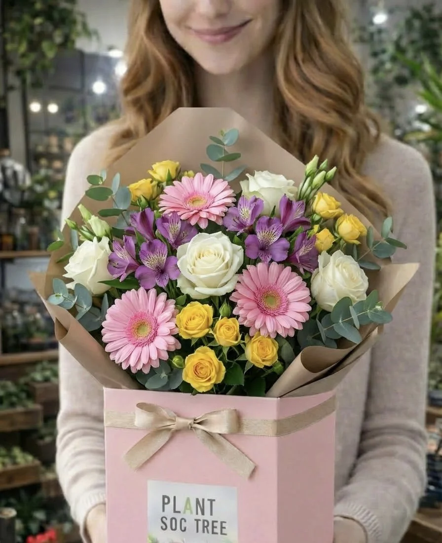 Exquisite Blooms Bouquet in Pink Gift Box