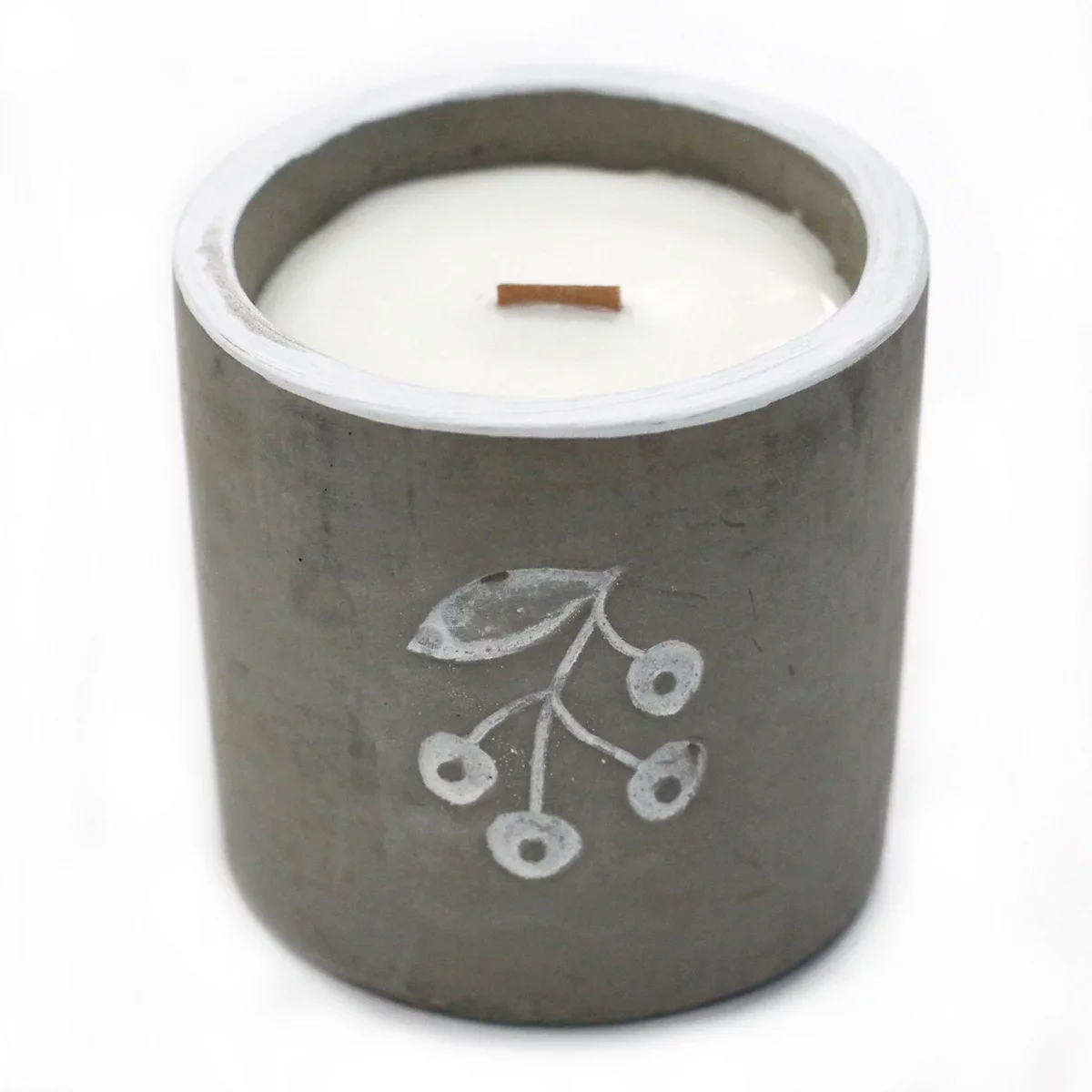 Concrete Wooden Wick Candles Juniper.webp