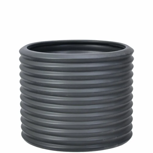 Ribbed Charcoal Planter