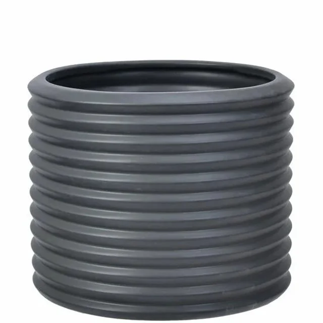 Ribbed Charcoal Planter
