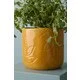 Yellow Ceramic Embossed Planter