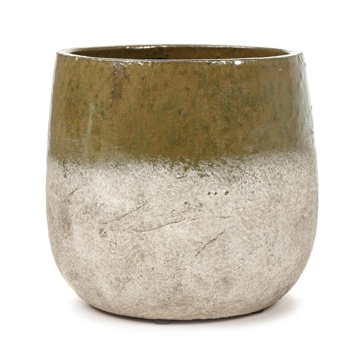 Pot Green Sand Rustic W18.5 cm