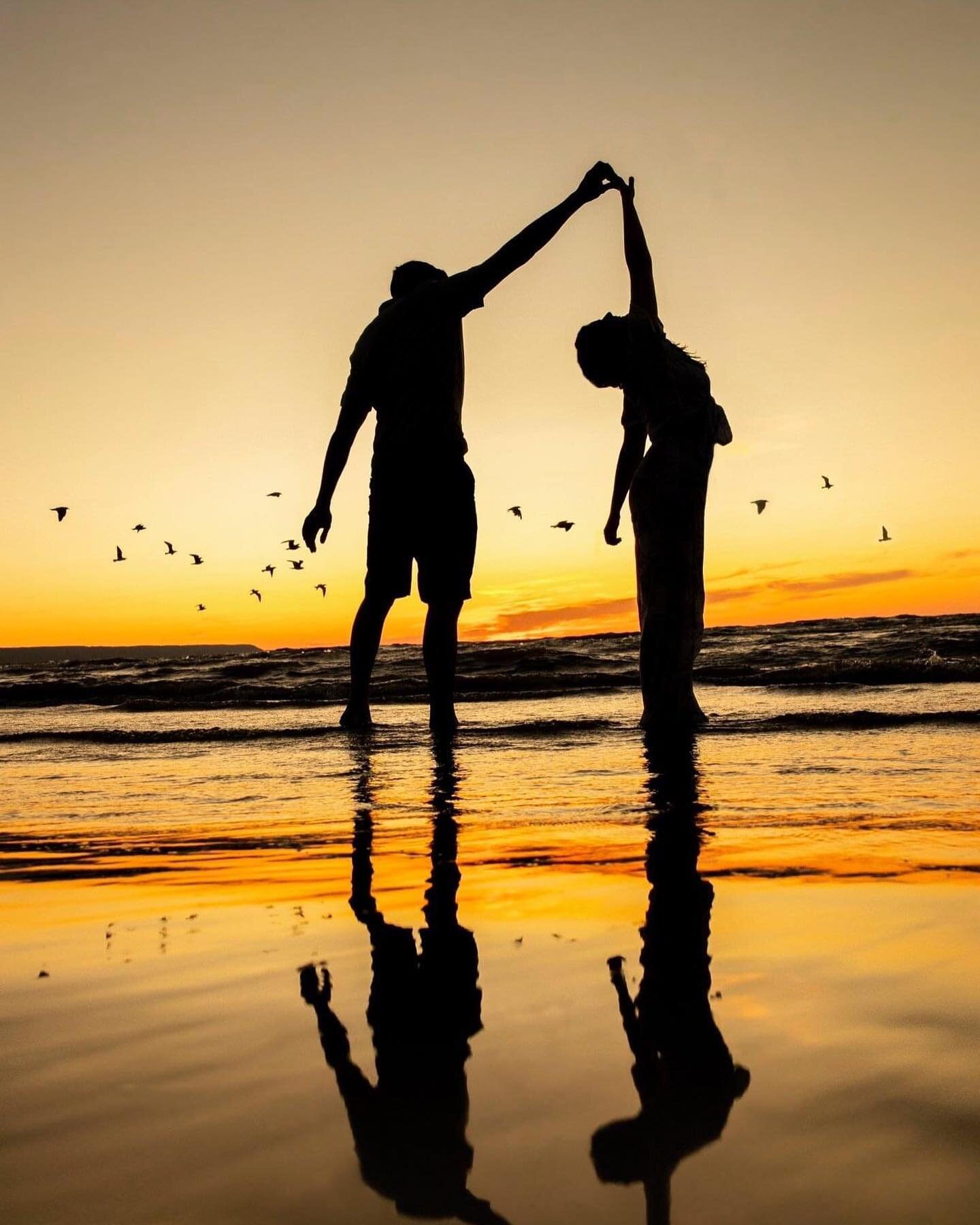 Dancing with the birds at sunset.