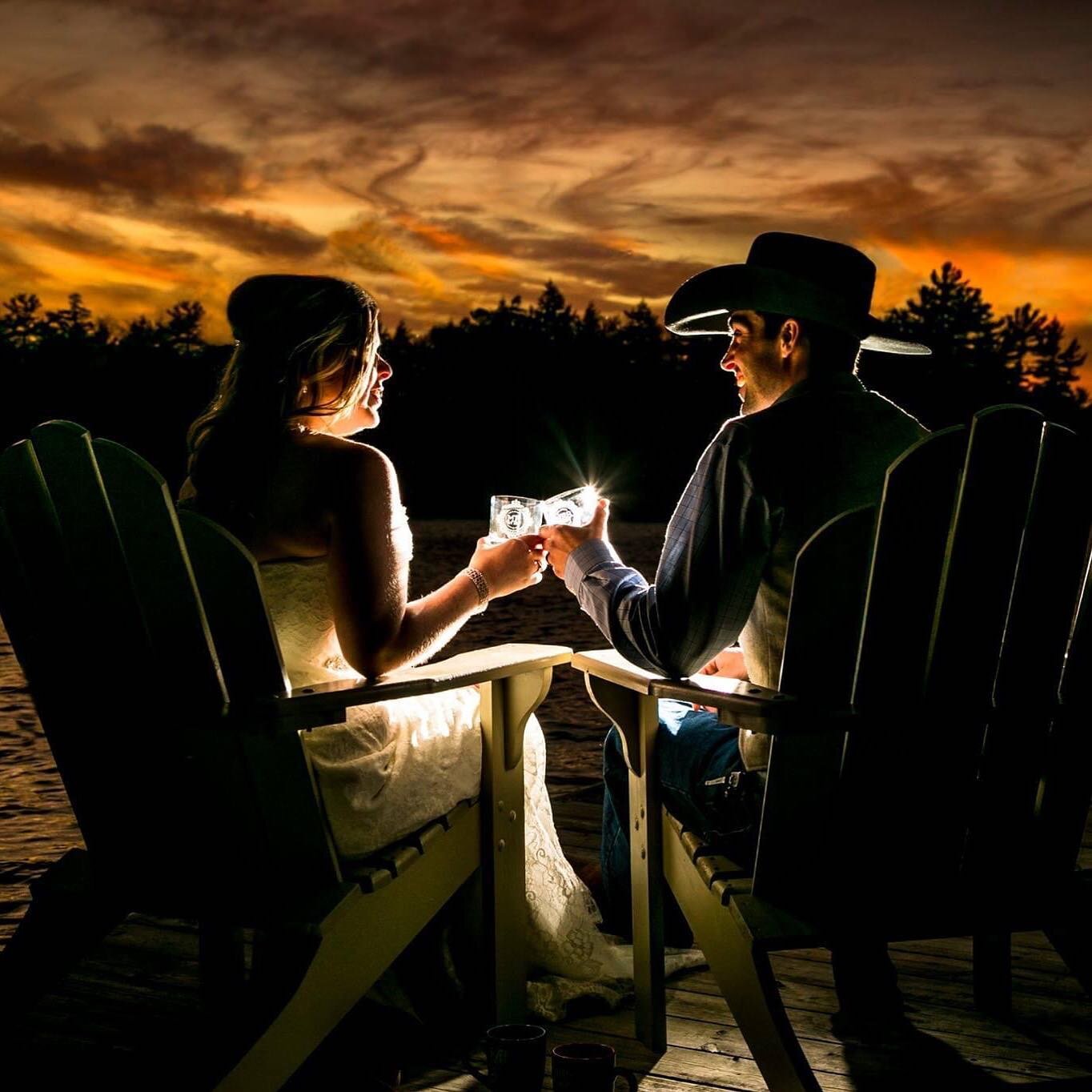 Lakes and Lawnchairs. Cheers to a beautiful sunset.