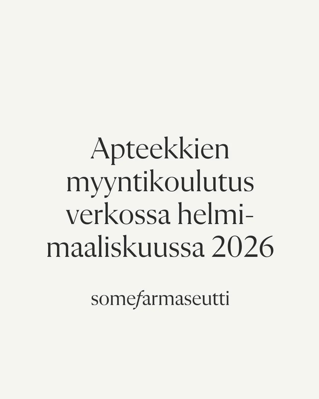Tuntuuko sinusta, ett&auml; myynti on jotain, mit&auml; "pit&auml;isi" tehd&auml;, mutta se ei vaan tunnu omalta?🙄

Olet kouluttautunut apteekkialan ja farmasian ammattilaiseksi, et myyj&auml;ksi. Ja silti apteekissa odotetaan, ett&auml; o