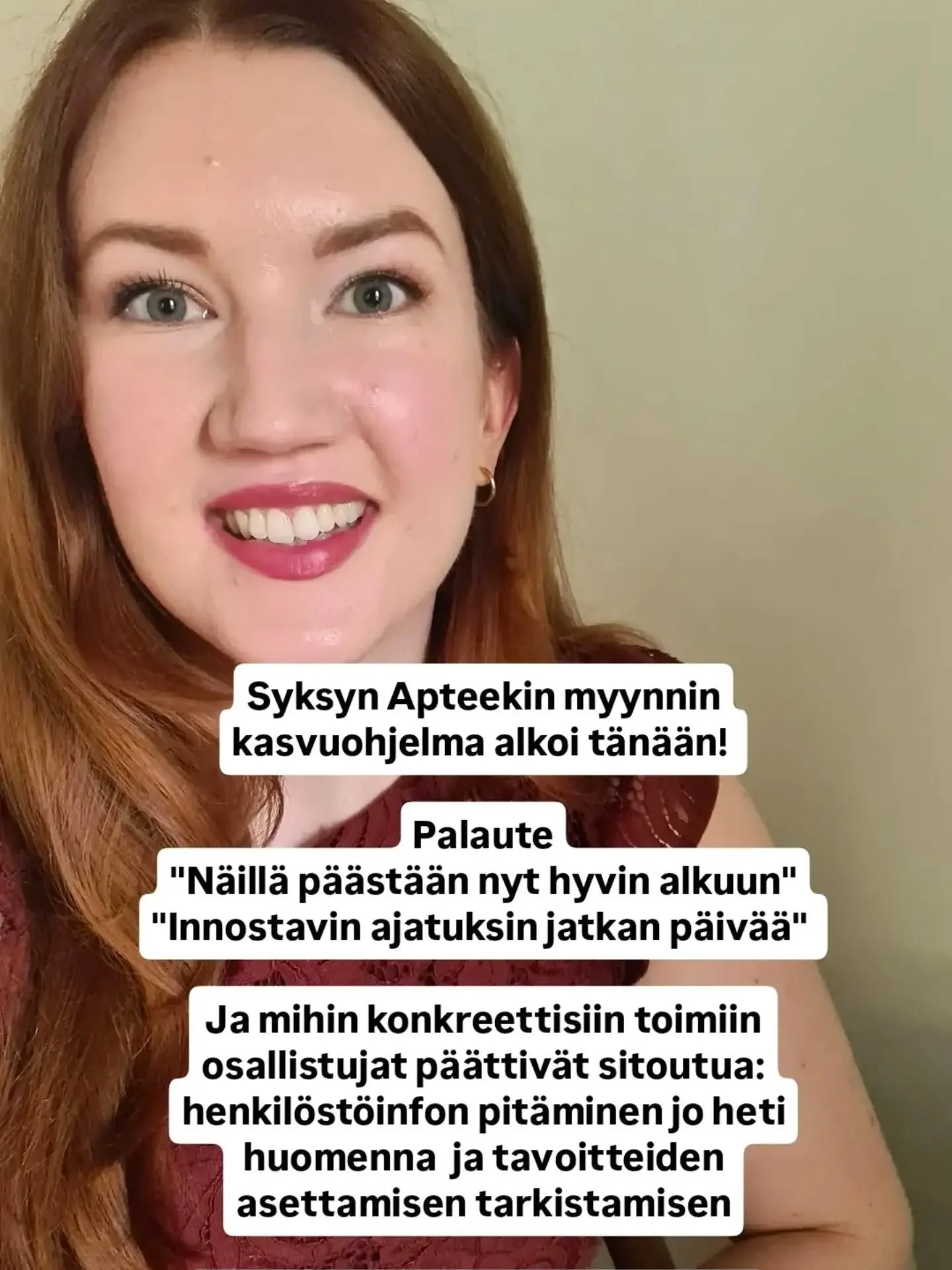 Sinulla on apteekissa hyv&auml; henkil&ouml;kunta, he palvelevat yst&auml;v&auml;llisesti, ja he ovat ammattitaitoisia.

Mutta - asiakastilanteet j&auml;&auml;v&auml;t helposti siihen, mit&auml; asiakas tuli itse hakemaan.

Samaan aikaan mietit: suos