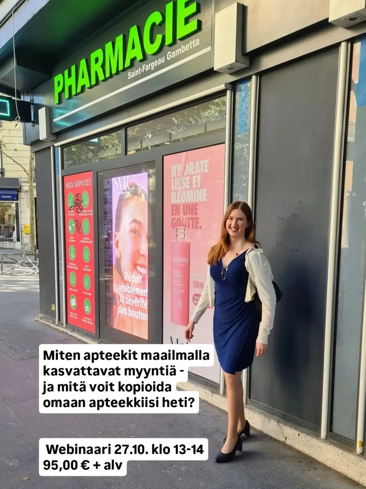 Webinaari sopii sinulle, jos haluat kehitt&auml;&auml; apteekin myynti&auml; k&auml;yt&auml;nn&ouml;nl&auml;heisesti ja asiakasta aidosti palvellen.

Se on suunnattu apteekkareille ja henkil&ouml;kunnalle, erityisesti markkinointitiimille sek&auml; k