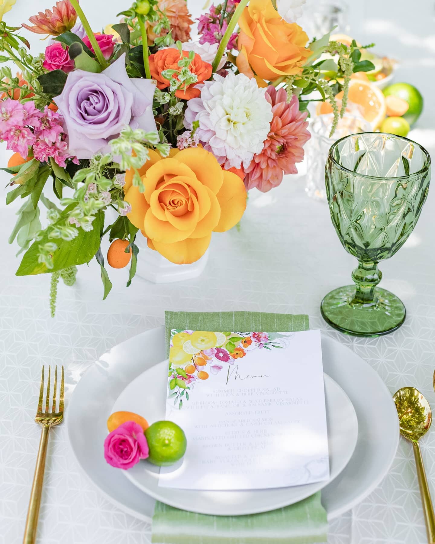 Summertime and the livin is easy
.
.
.
This is our favorite time of year for events! We had so much fun planning and designing this citrus inspired summer luncheon. @adorning.yourspace
 created the most beautiful summer  blooms with the perfect citrus details! 
.
.
.

Planning &amp; Styling: @c.c.monroedesign 
Florals: @adorning.yourspace 
Linen: @latavolalinen 
Rentals: @3littlebirdseventplanning 
Catering: @palatesandpetals 
Stationery: @toastwithmeevents
Photographer: @kellibeephotography 
.
.
#backyardparty #summervibes #everydayibt #tablescape #tabledecor #summerdining #babyshowerideas #bridalshowerinspo #microwedding #brunch #summertime