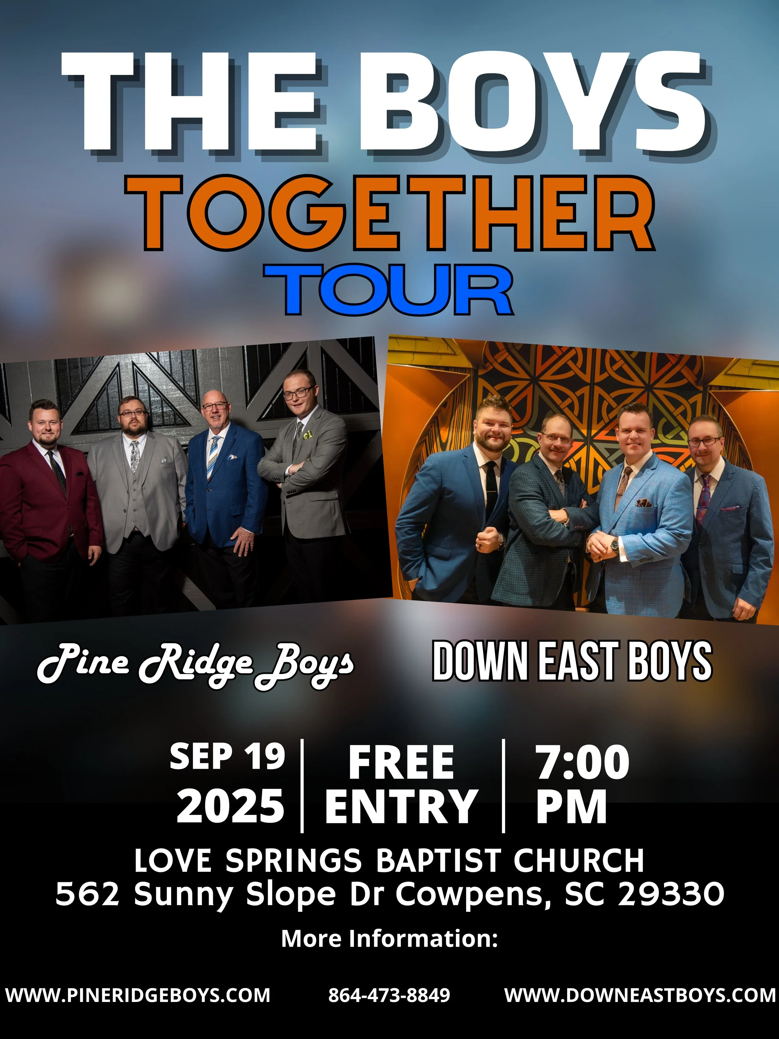The Boys Together Tour: Pine Ridge Boys and Down East Boys