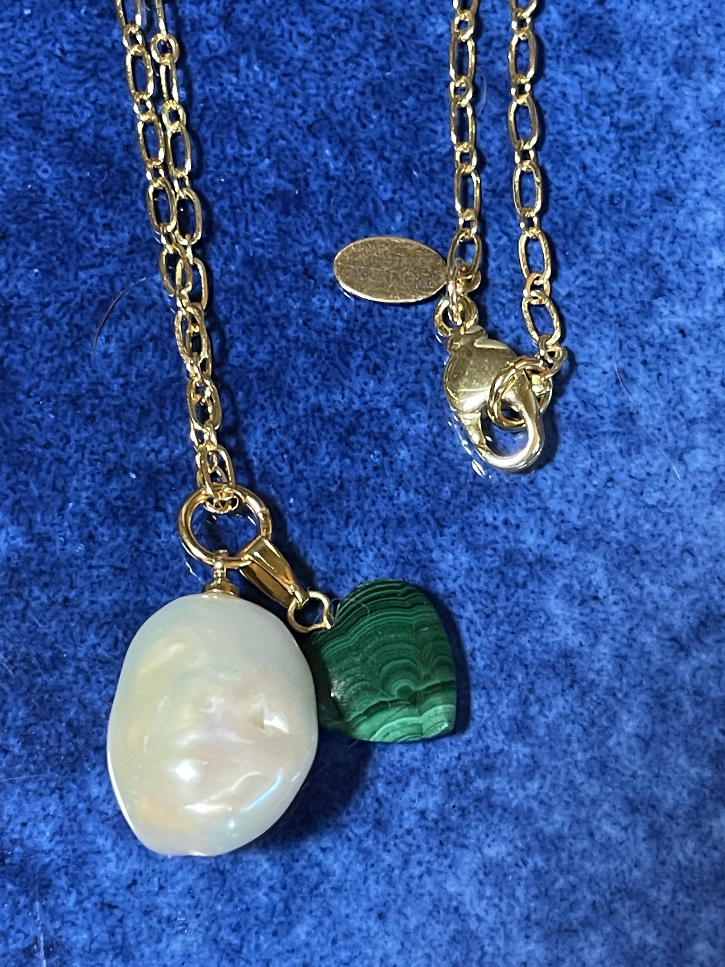 Malachite & Diamond Heart Pendant | Shop gioielli in oro 18kt online