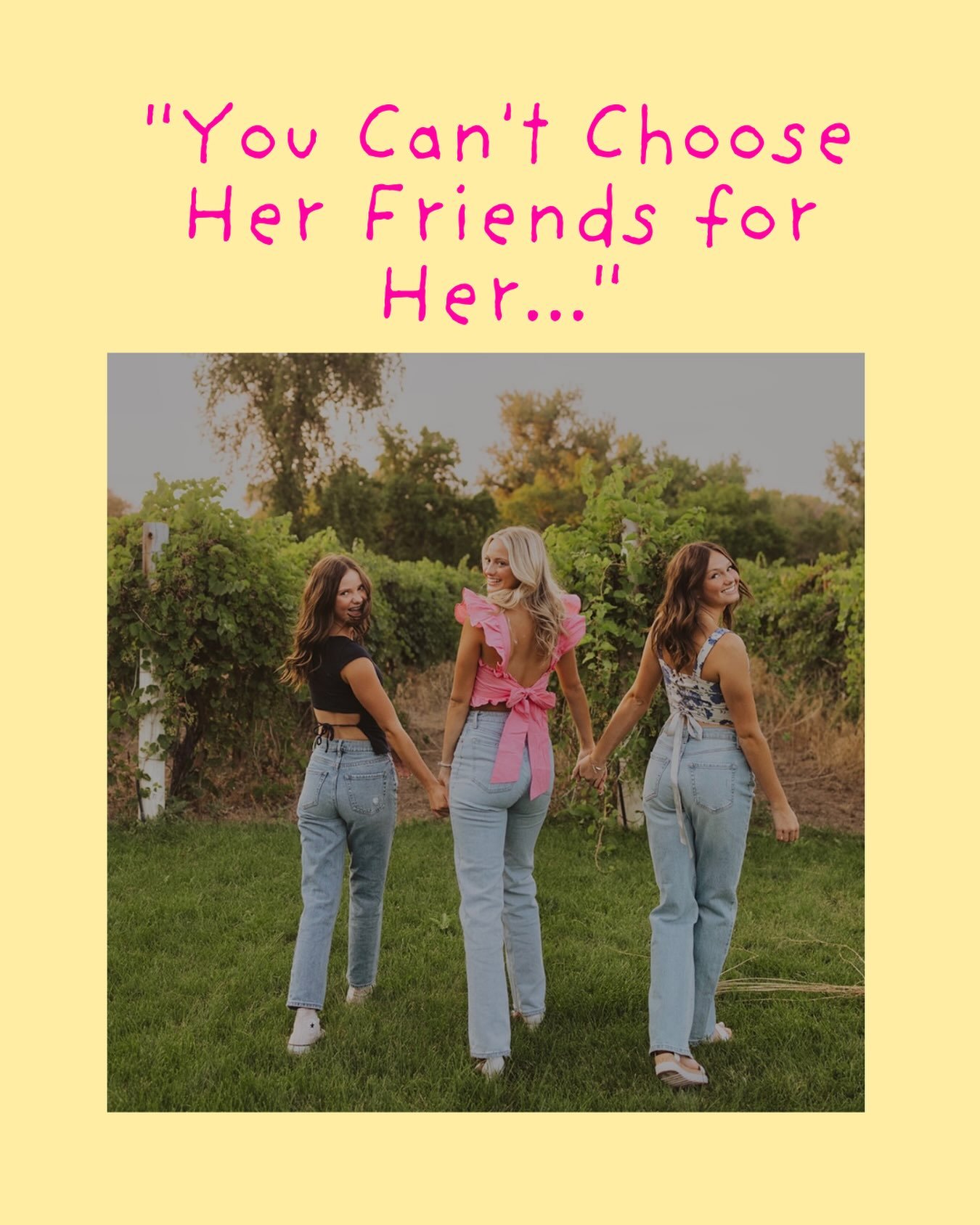 &ldquo;You Can&rsquo;t Choose Her Friends for Her...&rdquo;

Talk about how hard it is as a mom to see the friendship problem coming and not be able to fix it.

Then:

&ldquo;We can&rsquo;t navigate every friendship for our daughters. But we CAN give