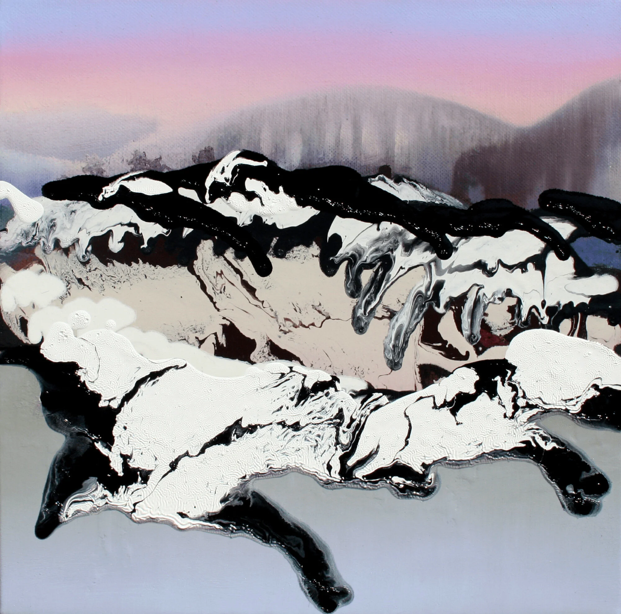 Winter © 2008 acrylic and oil on canvas 12" x 12"