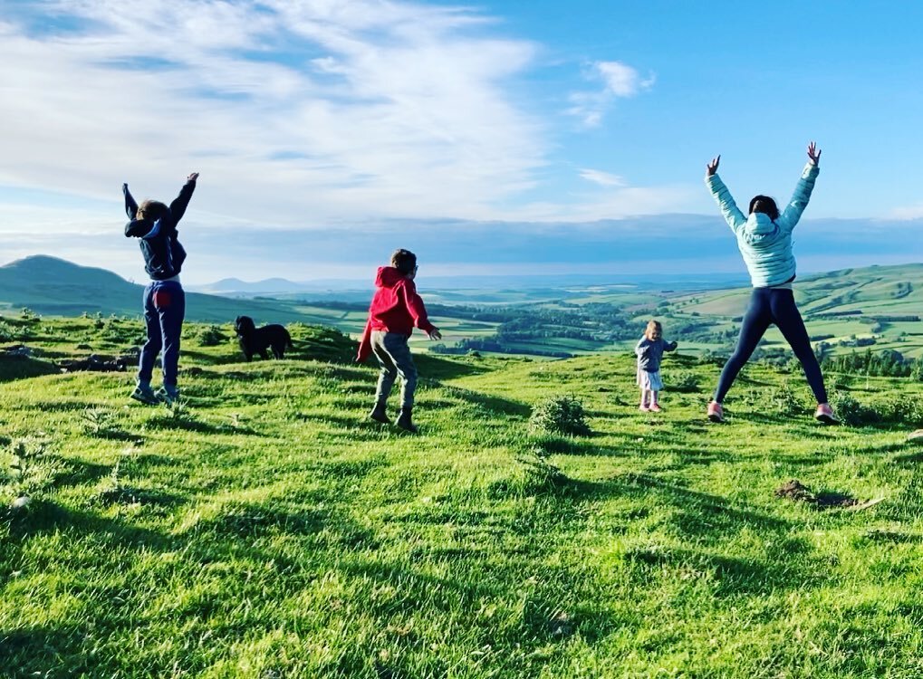 And here is the Rule Valley! When we have friends over we love nothing more than heading up the hill for an evening tipple! Here we are having fun with the cousins at the weekend. #makingmemories #holidays #outdoorfun #eildons #ruberslaw #rulevalley 