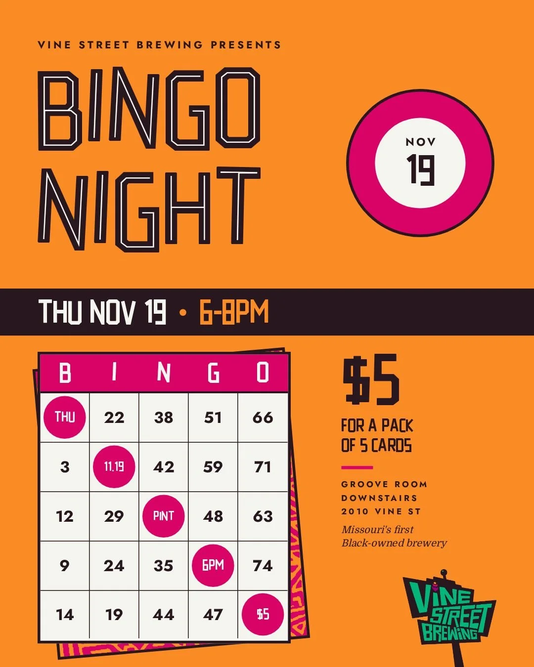 Bingo Card - November 19th