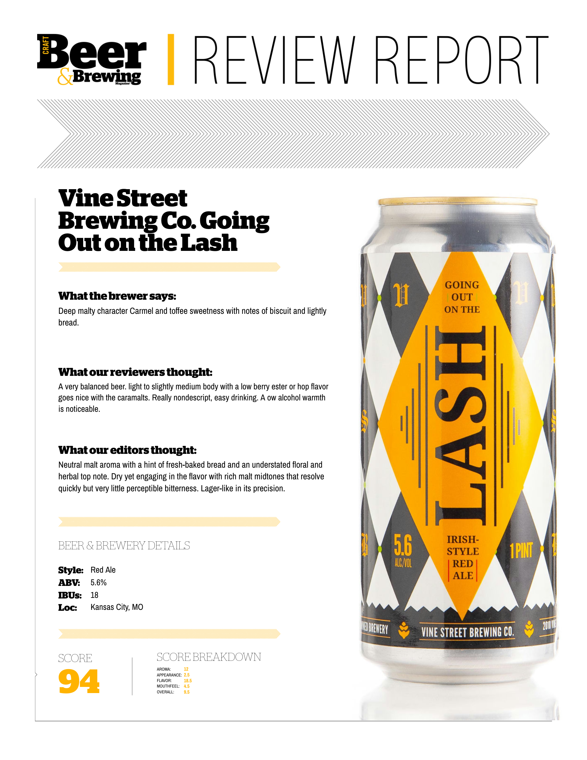 The Liquid Speaks Again: Going Out on the Lash Scores a 94 in Craft Beer &amp; Brewing