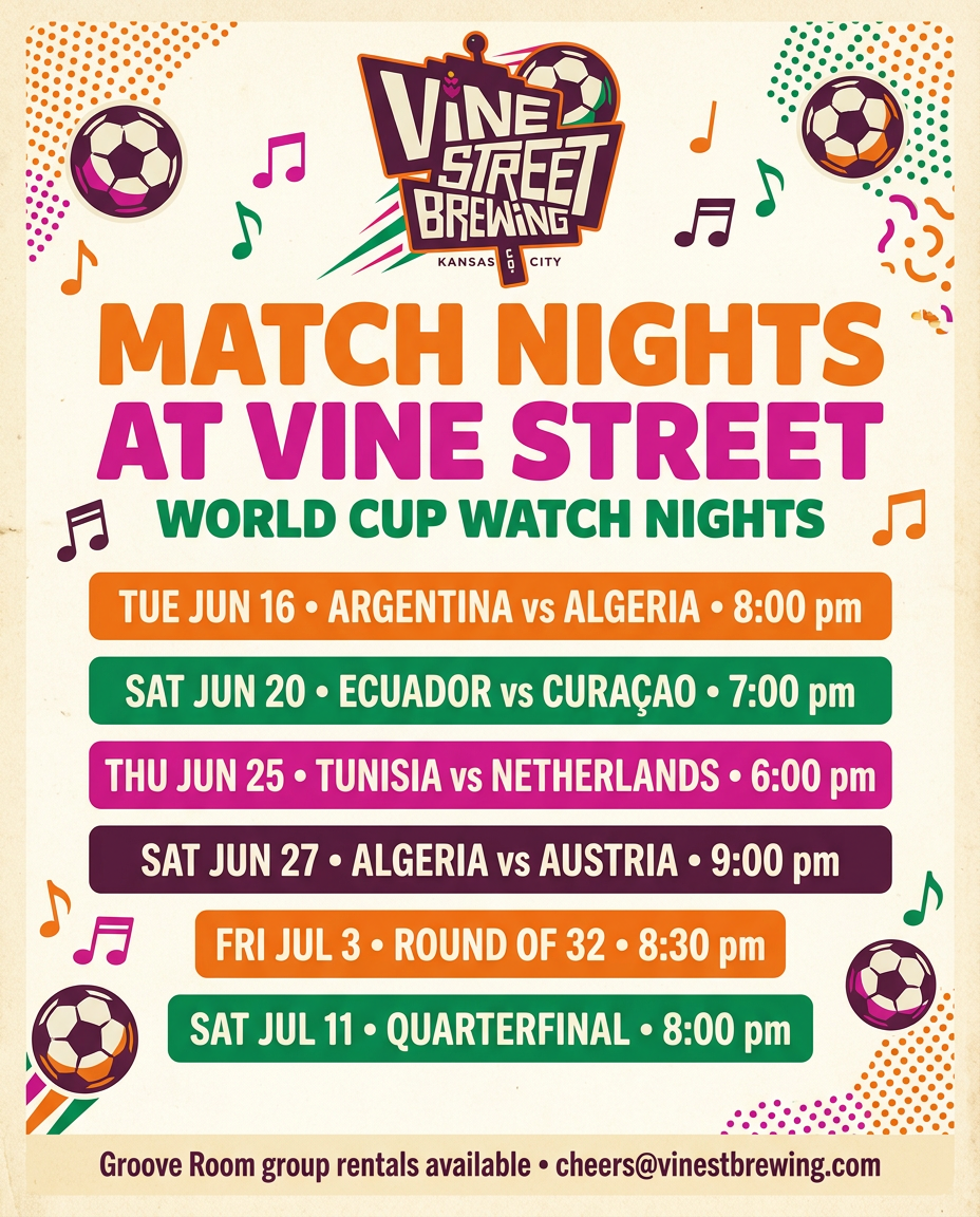 World Cup at Vine Street Brewing 