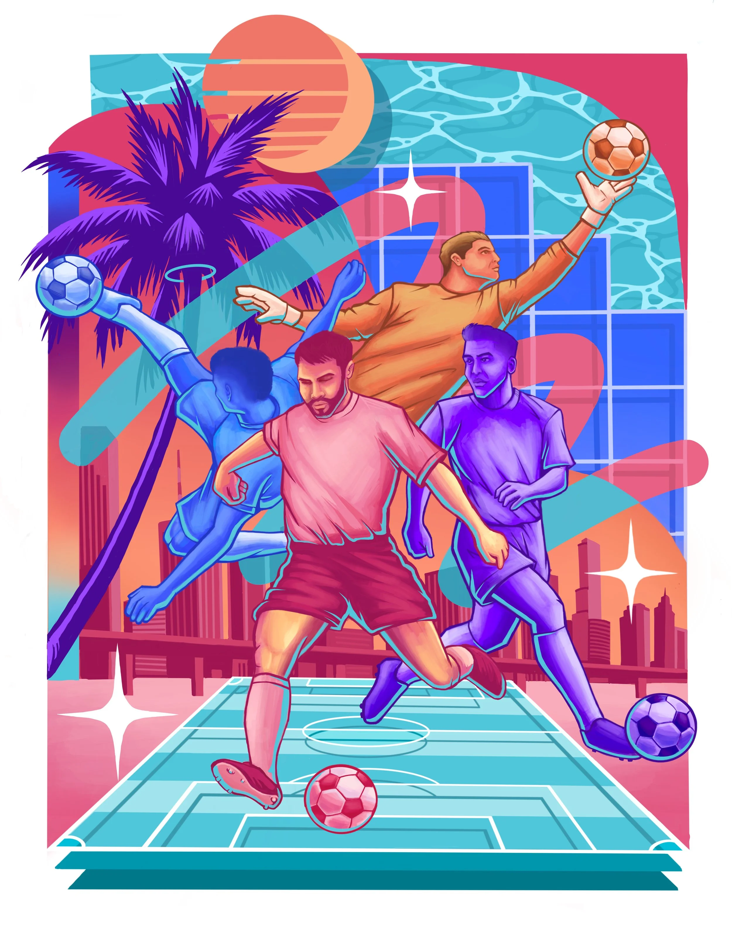 2025 FIFA World Cup 26 Miami Host City Poster Artist Series, Miami, FL