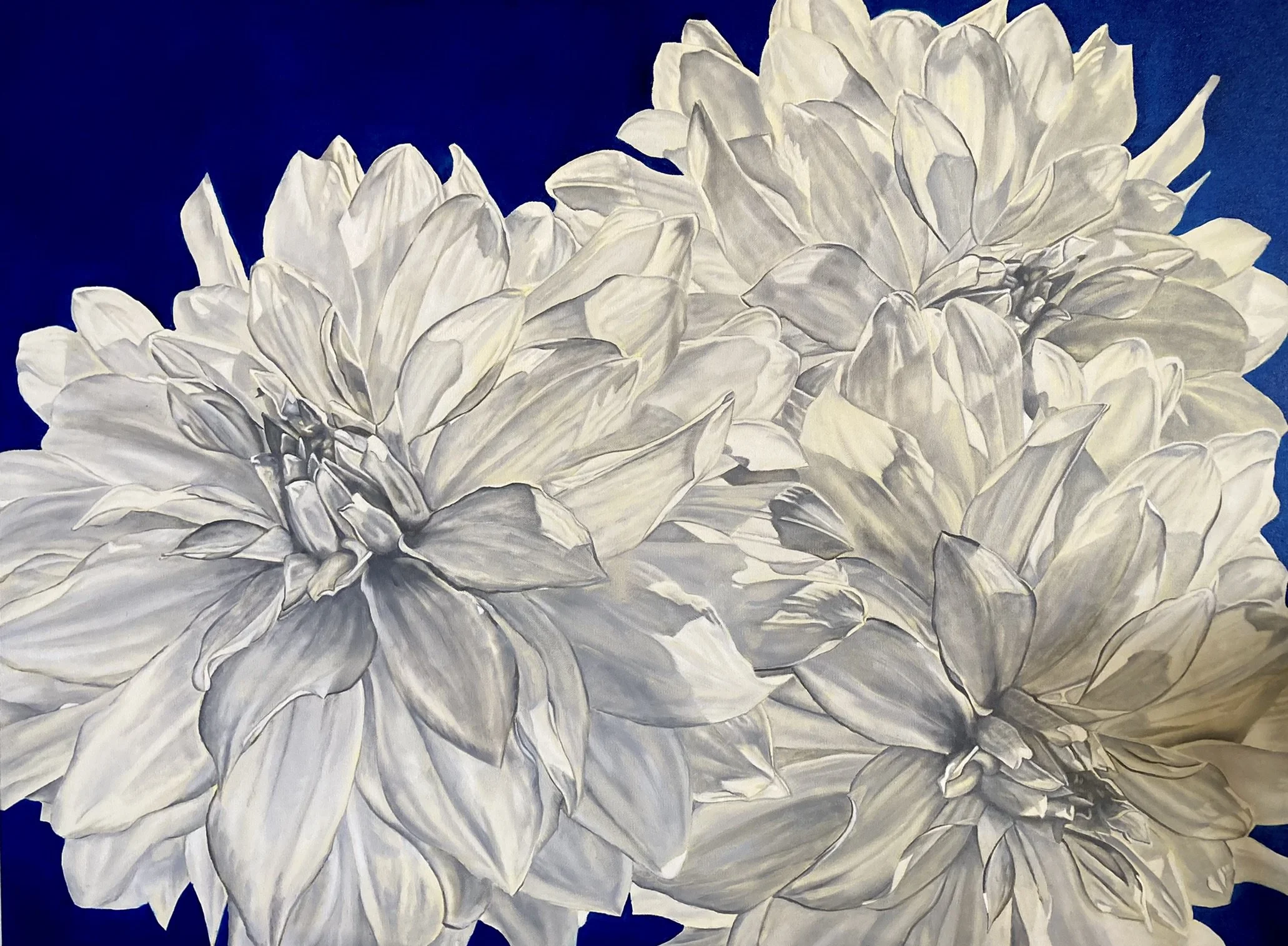 3. .Build the background one transparent color at a time. Colors like Winsor Blue, Diazanon Purple, Viridian, and Alizarin Crimson build beautiful and complex darks that are an excellent substitute for black.