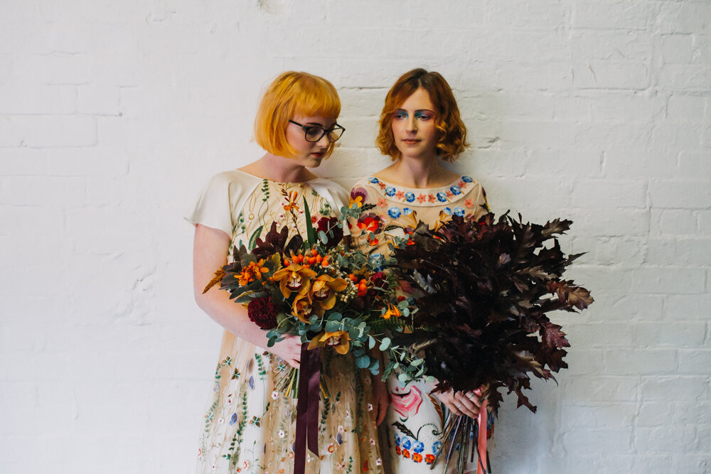 Two oversized wild bouquets by Campbell's Flowers