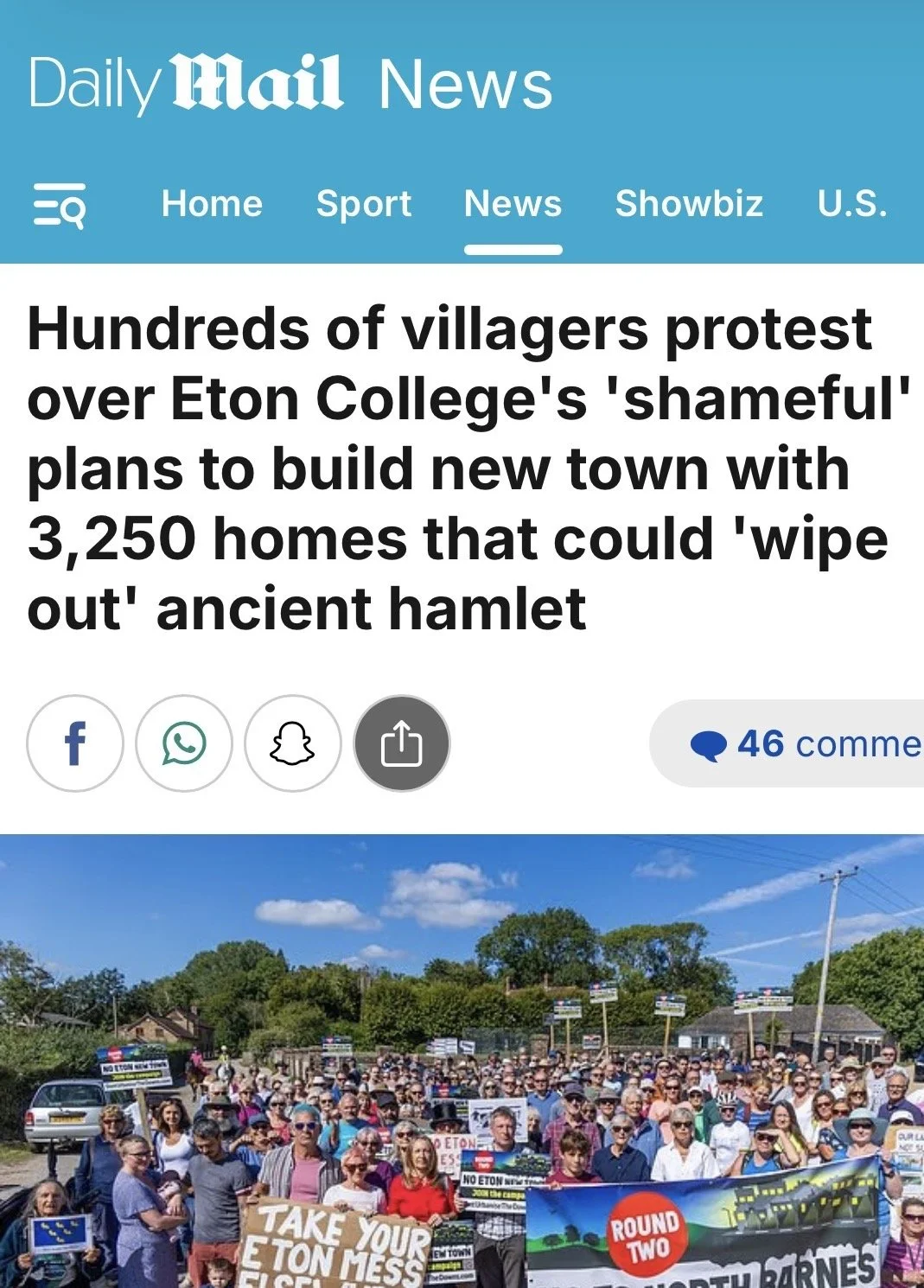 Daily Mail on Eton’s 'shameful' plans