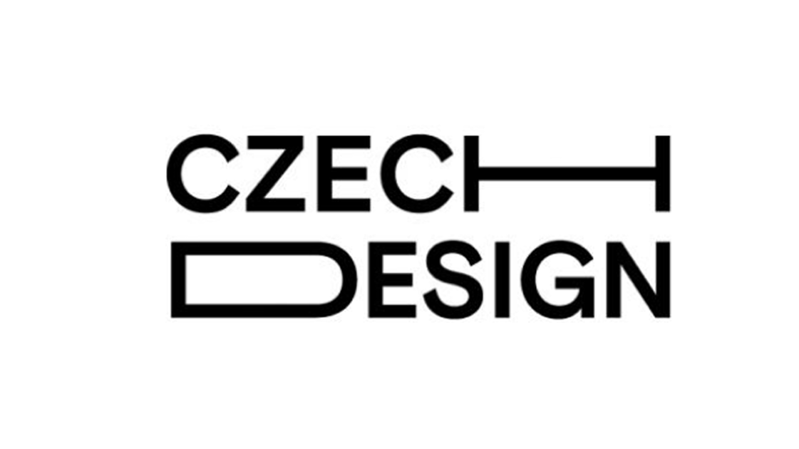 Logo with the words 'Czech Design' in black, modern font, with 'Design' stylized with an outline.