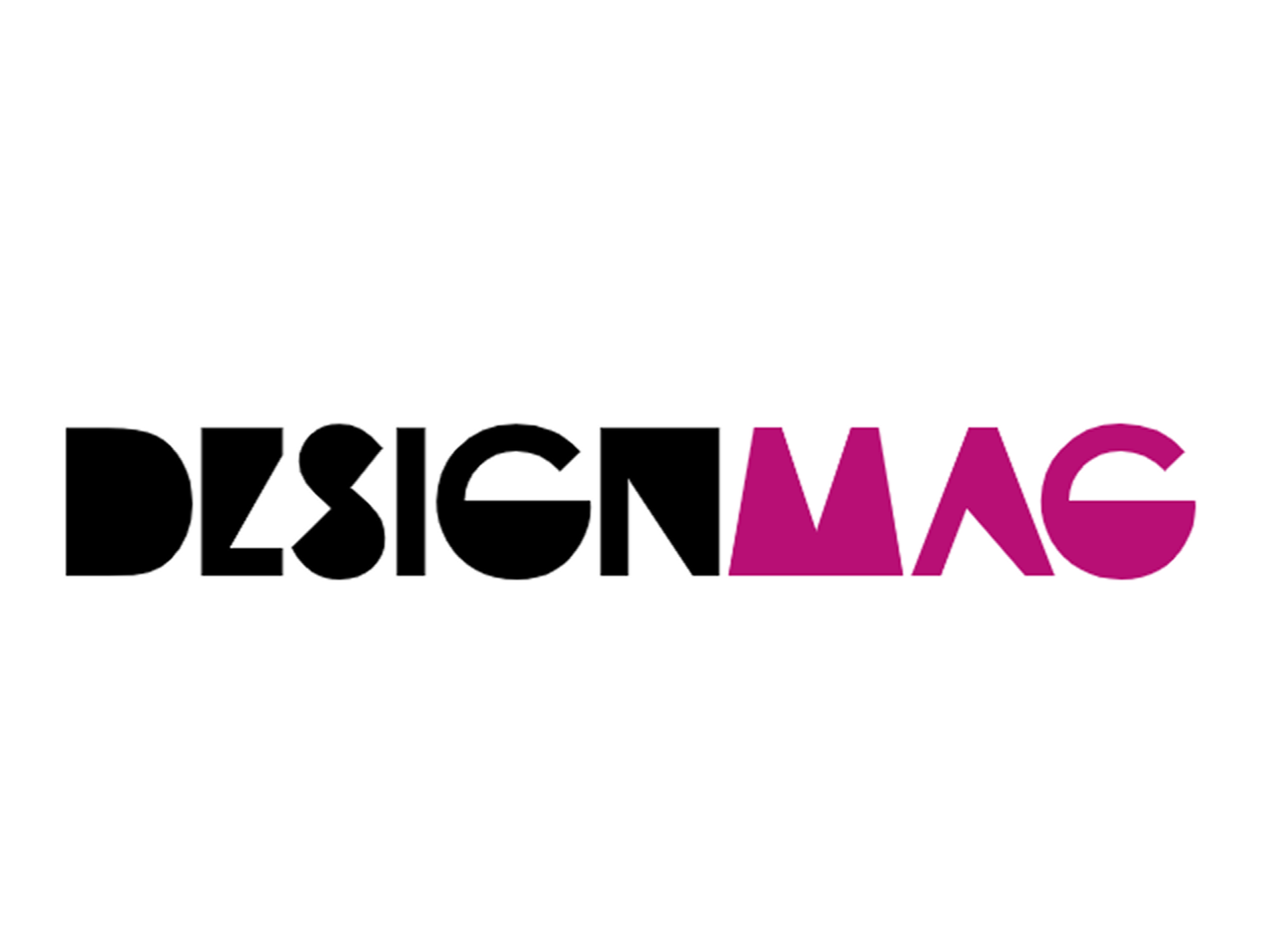 A logo with the words "DESIGN MAG" in stylized black and purple text on a white background.