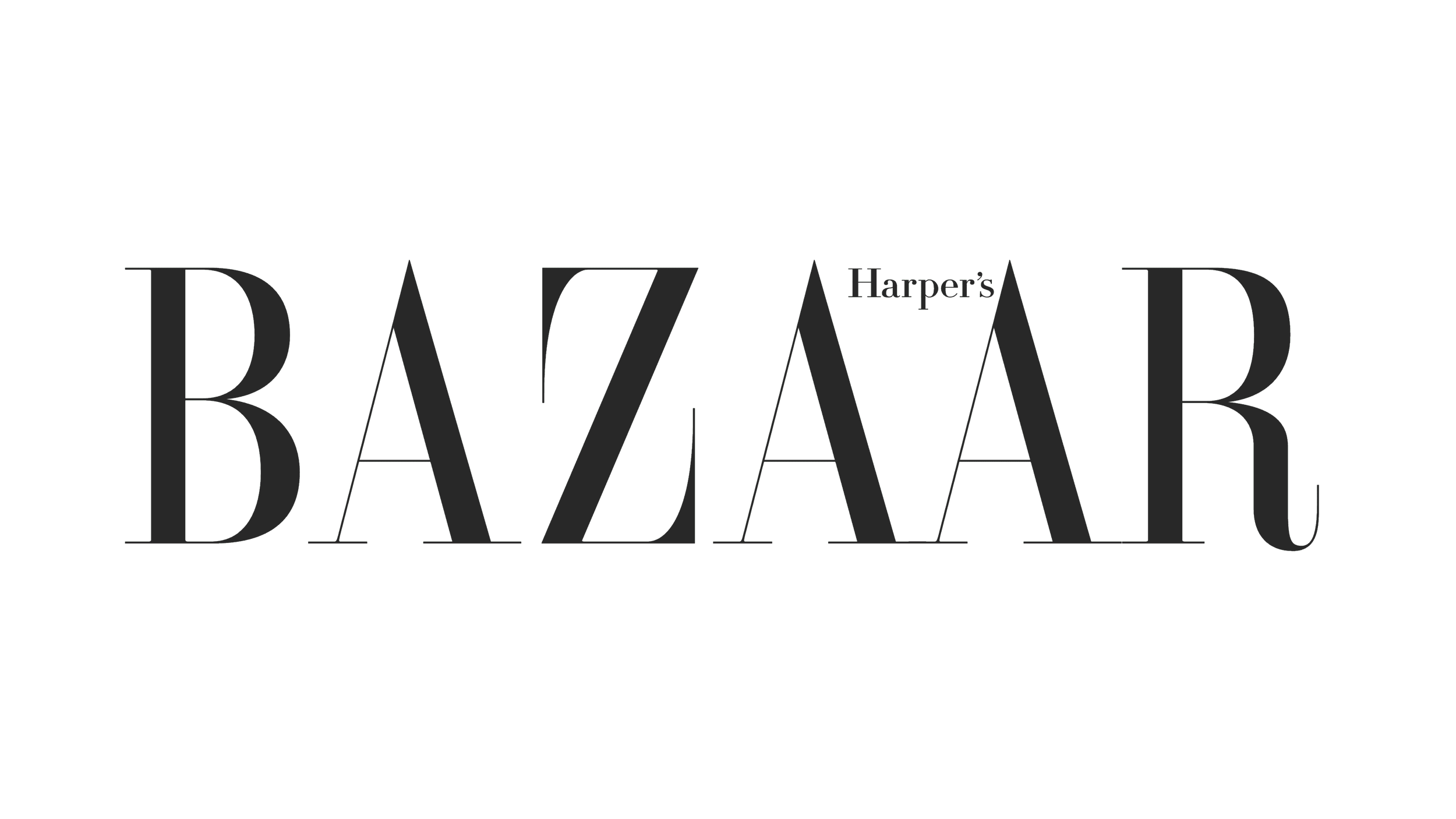 Harper's Bazaar logo in black text on a transparent background.
