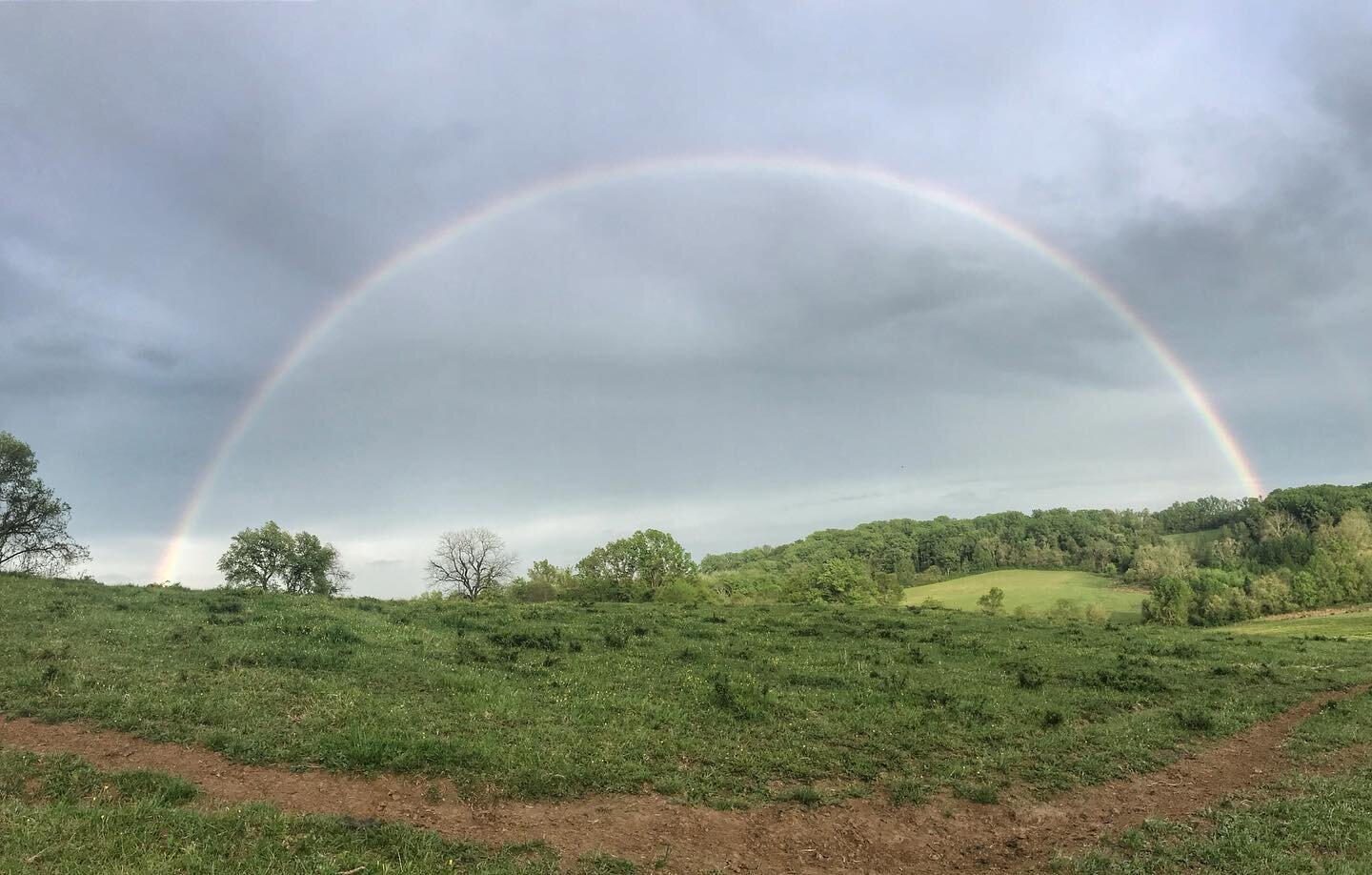 Double rainbow over the farm last night 🌈