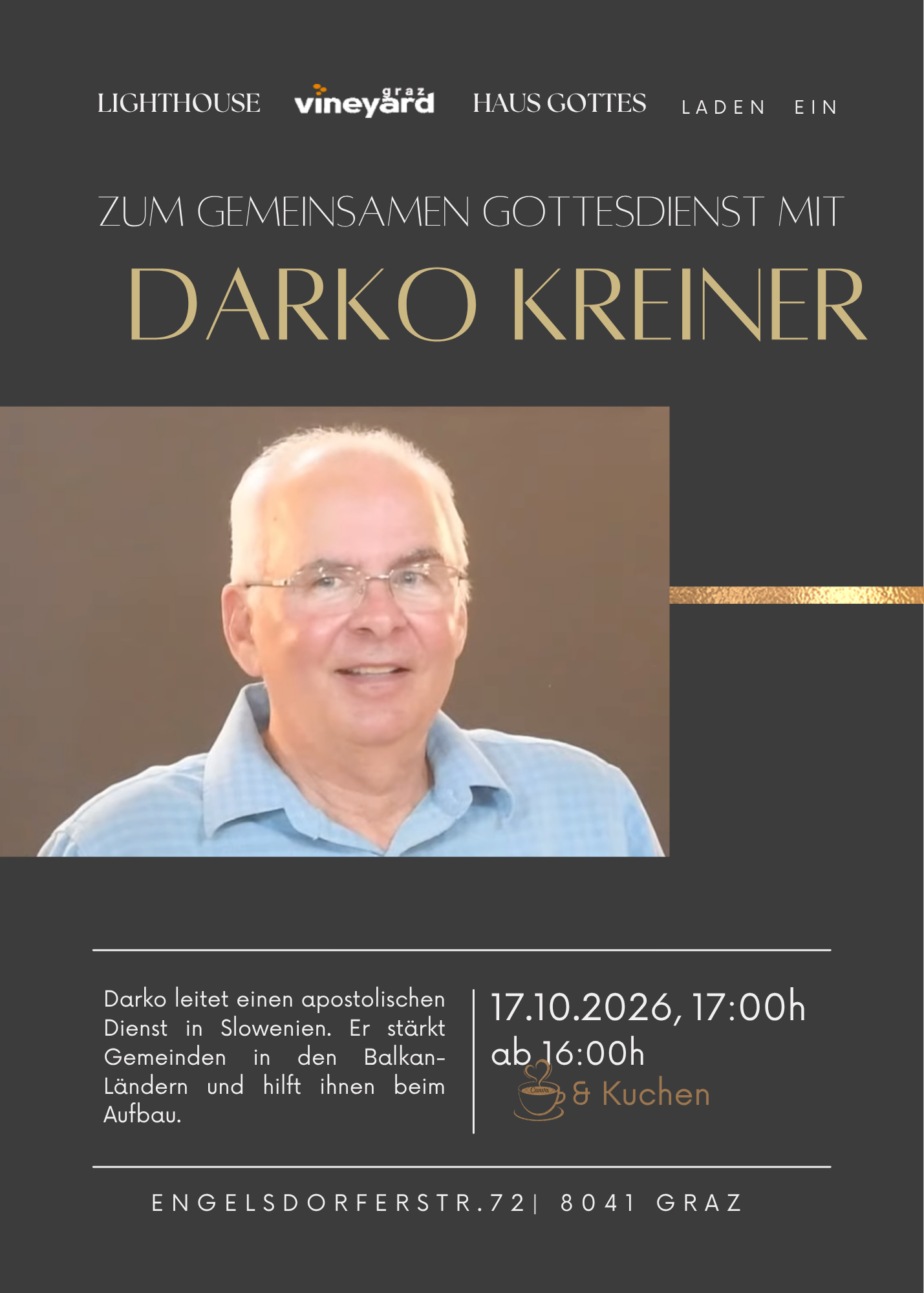 Gottesdienst mit Darko Kreiner in der Engelsdorferstraße 72