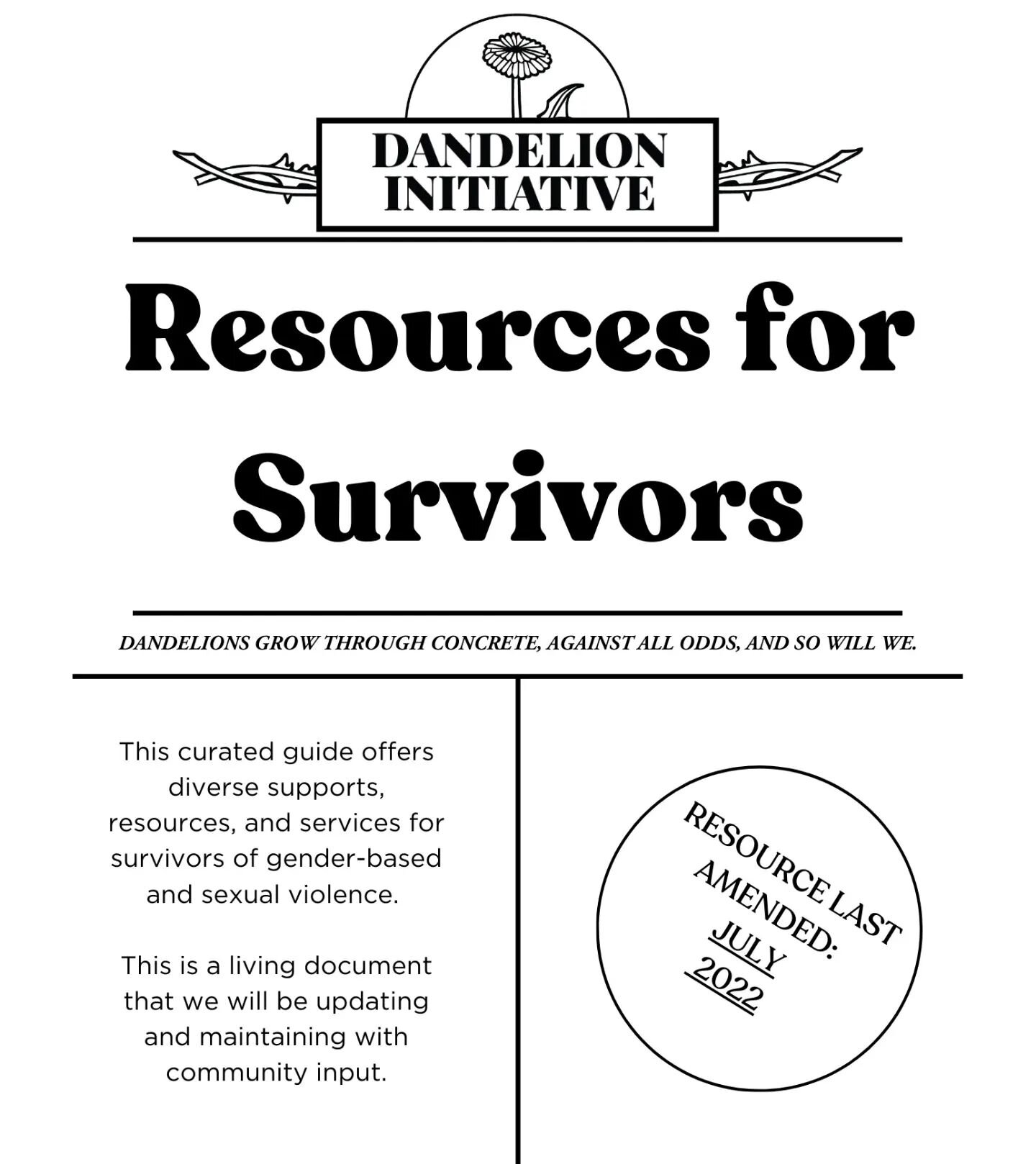 Our resource manual has been updated  to reflect changes in resources, new supports and covid-19 specific services for survivors/victims of sexual/gender-based violence. 

Thank you to Micah our brilliant community outreach coordinator for working so