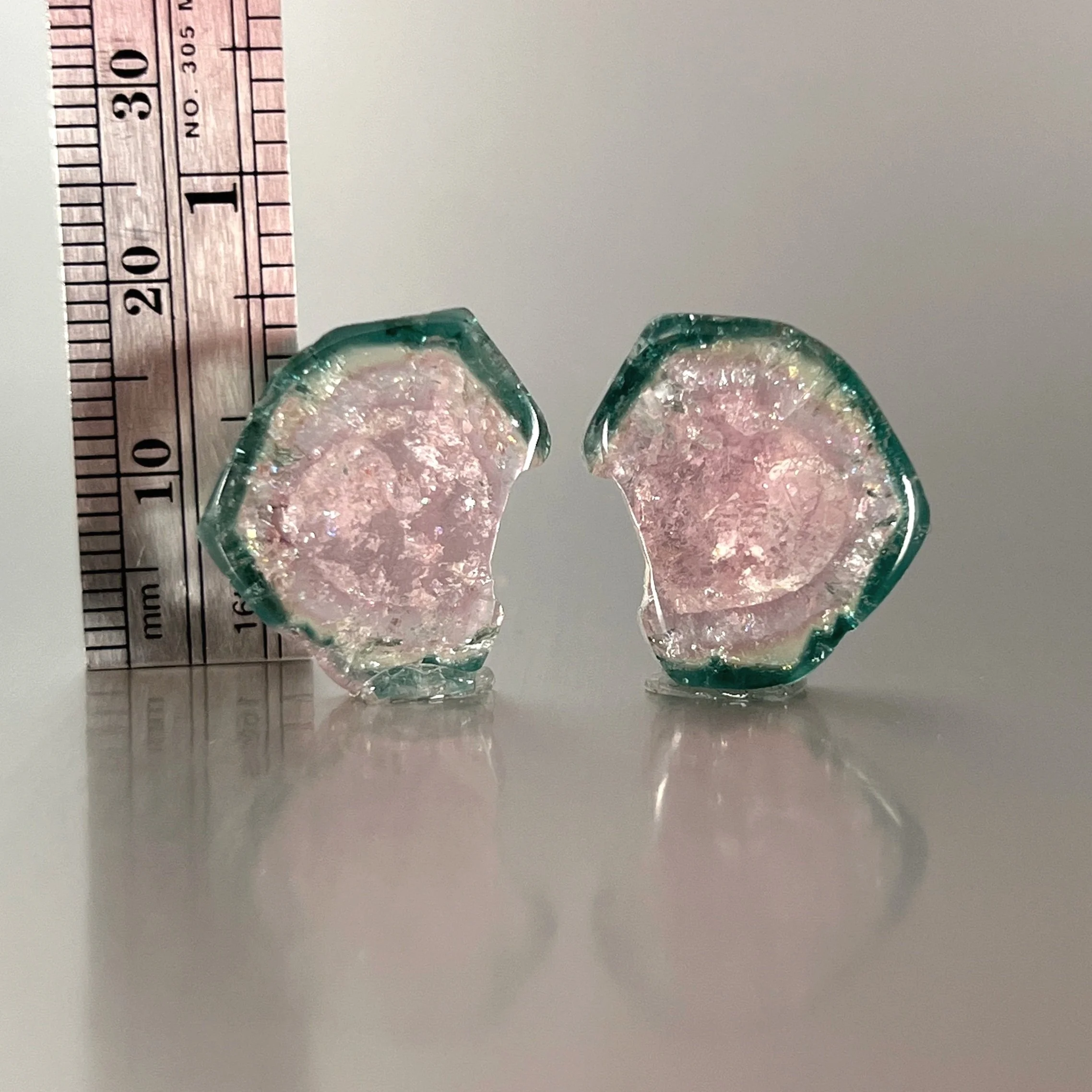 Bi-Color Tourmaline-Pink and Blue-Slice-Set-28.63ct
