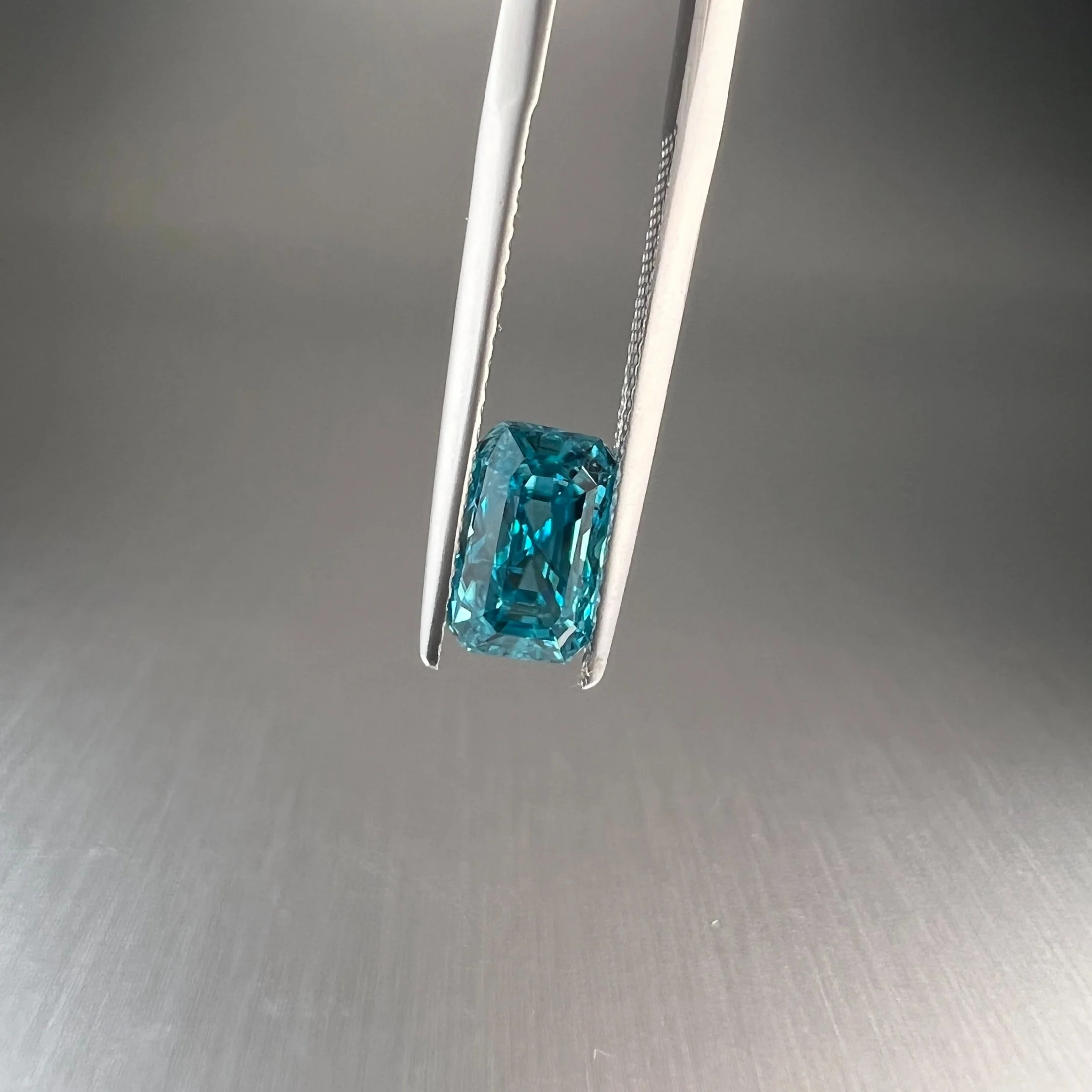 Blue Zircon-Radiant Cut-3.21ct