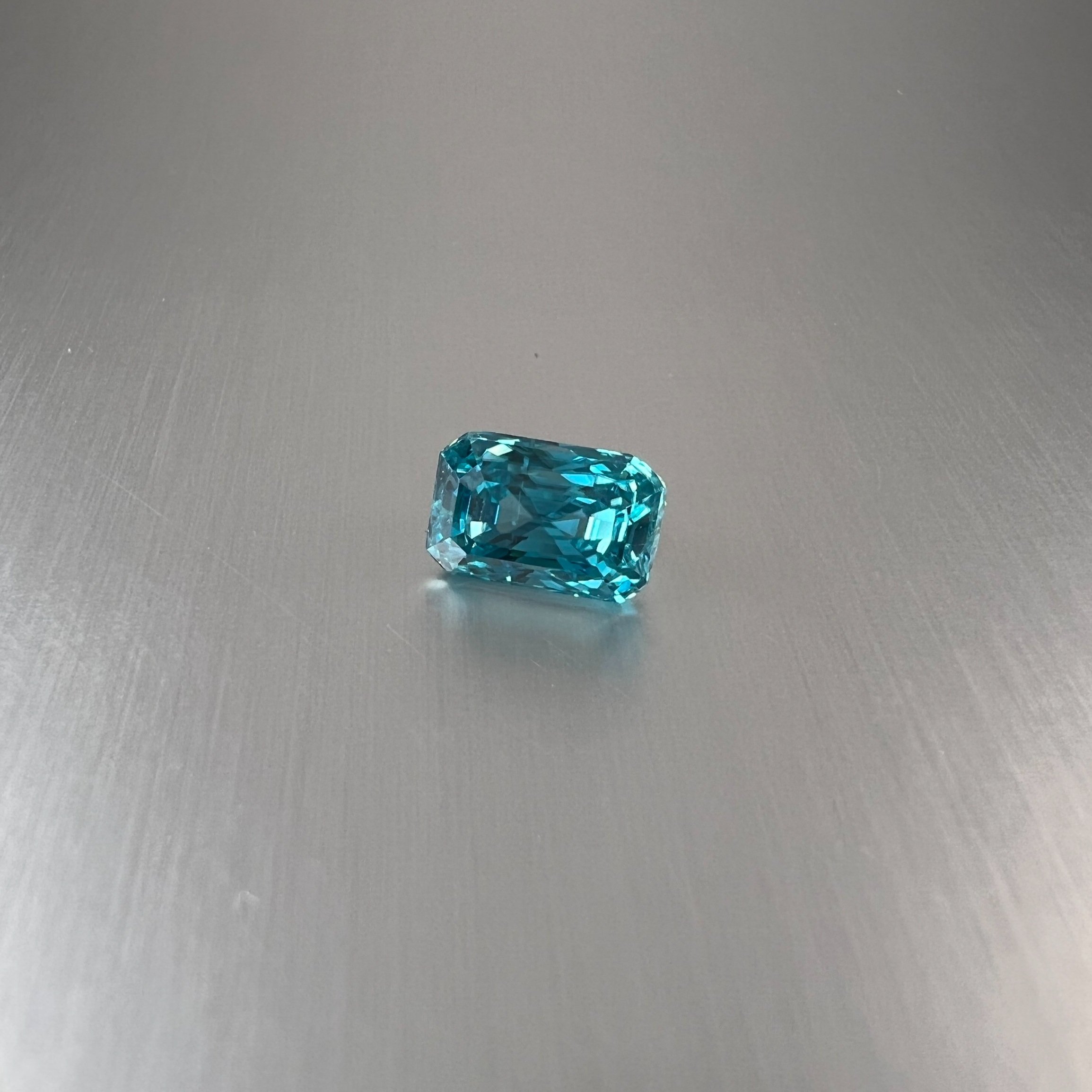 Blue Zircon-Radiant Cut-3.21ct