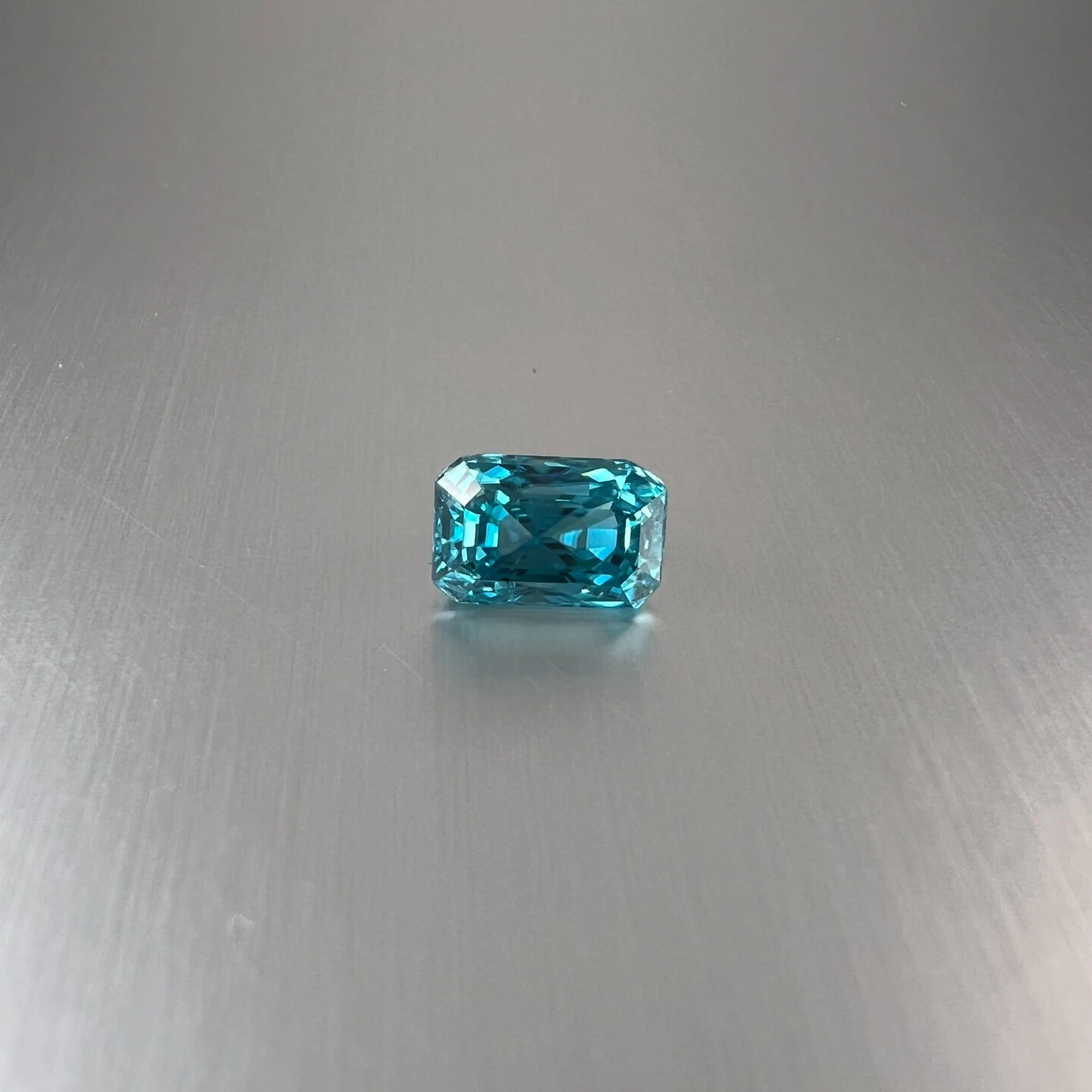 Blue Zircon-Radiant Cut-3.21ct