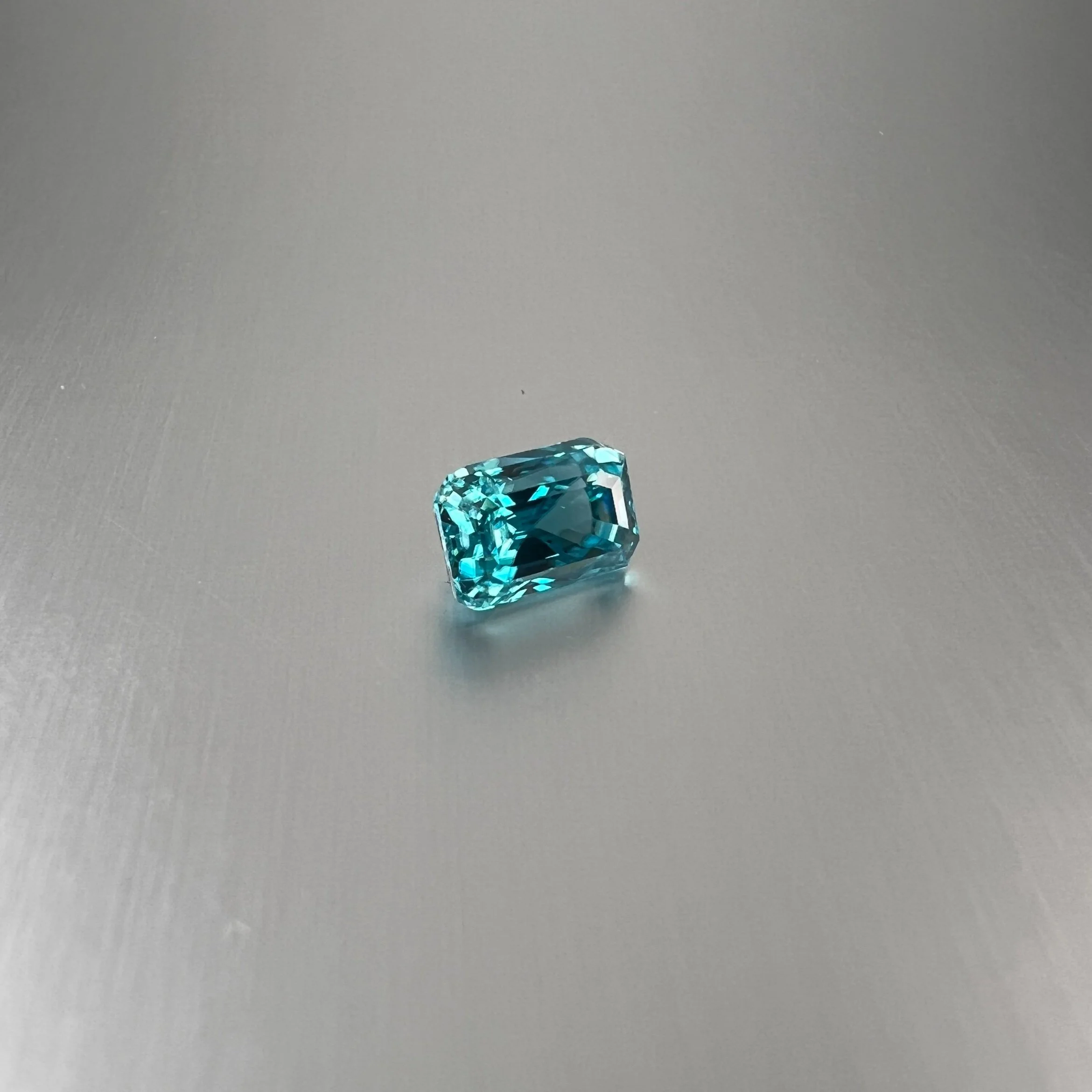 Blue Zircon-Radiant Cut-3.21ct